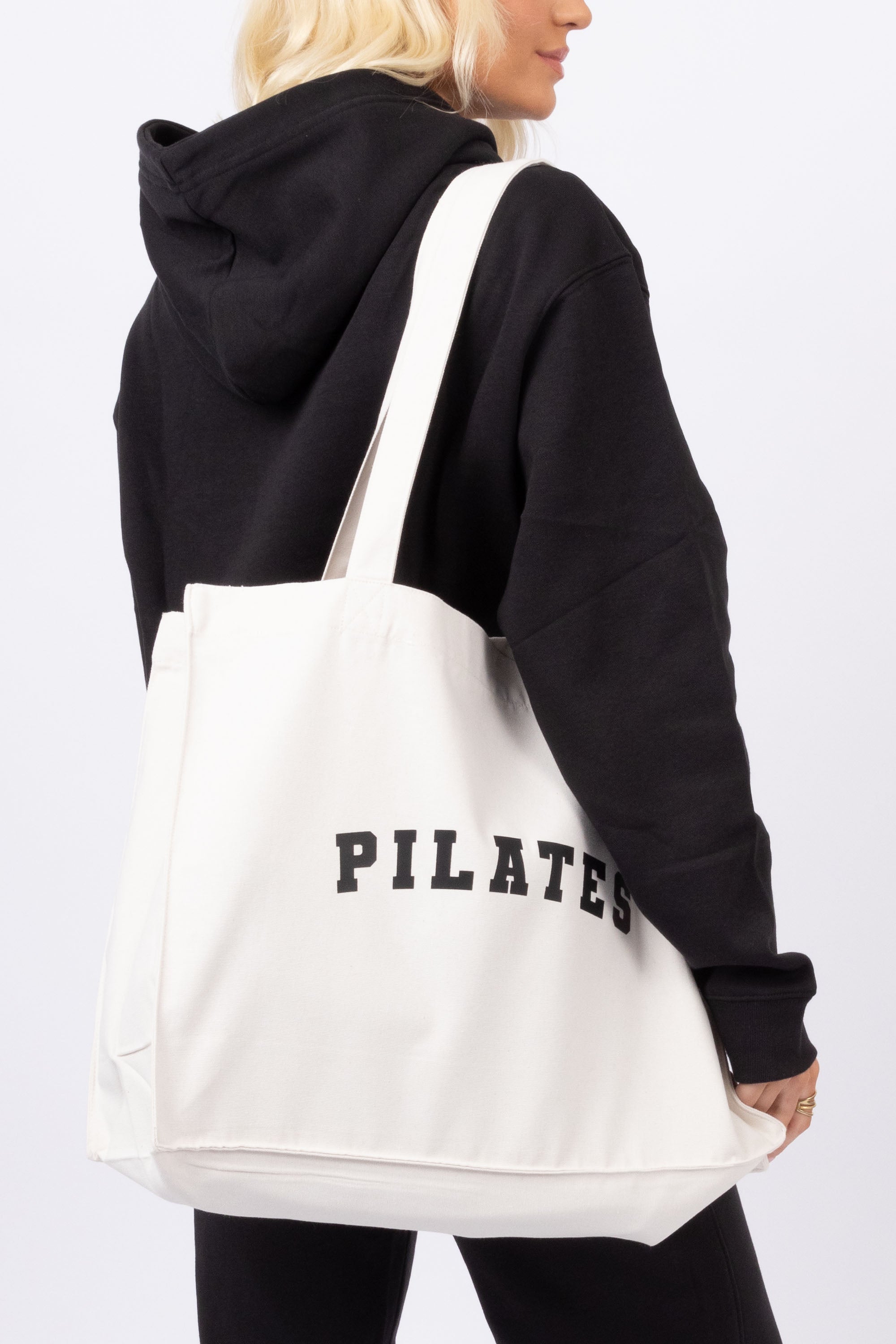 Pilates Printed Woven Shopping Tote Bag