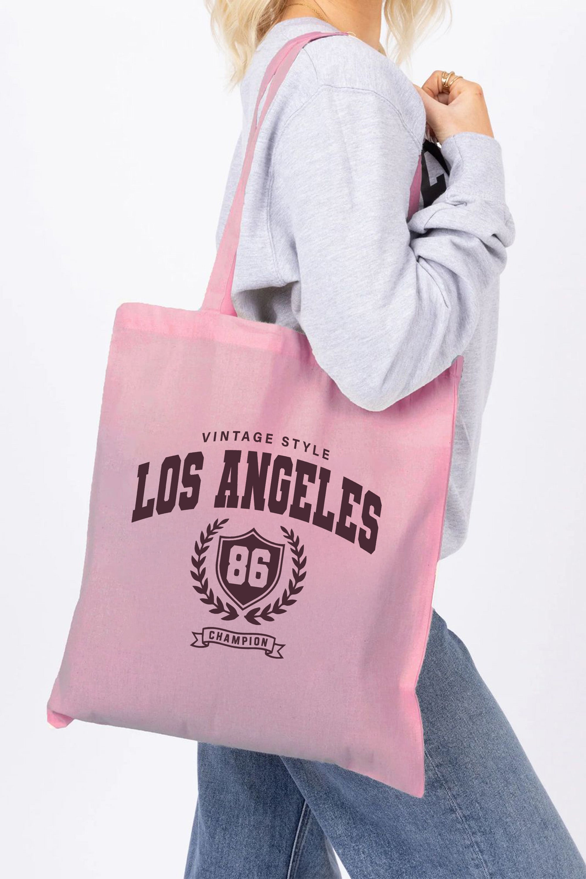 Vintage Style Los Angeles Printed Cotton Tote Bag
