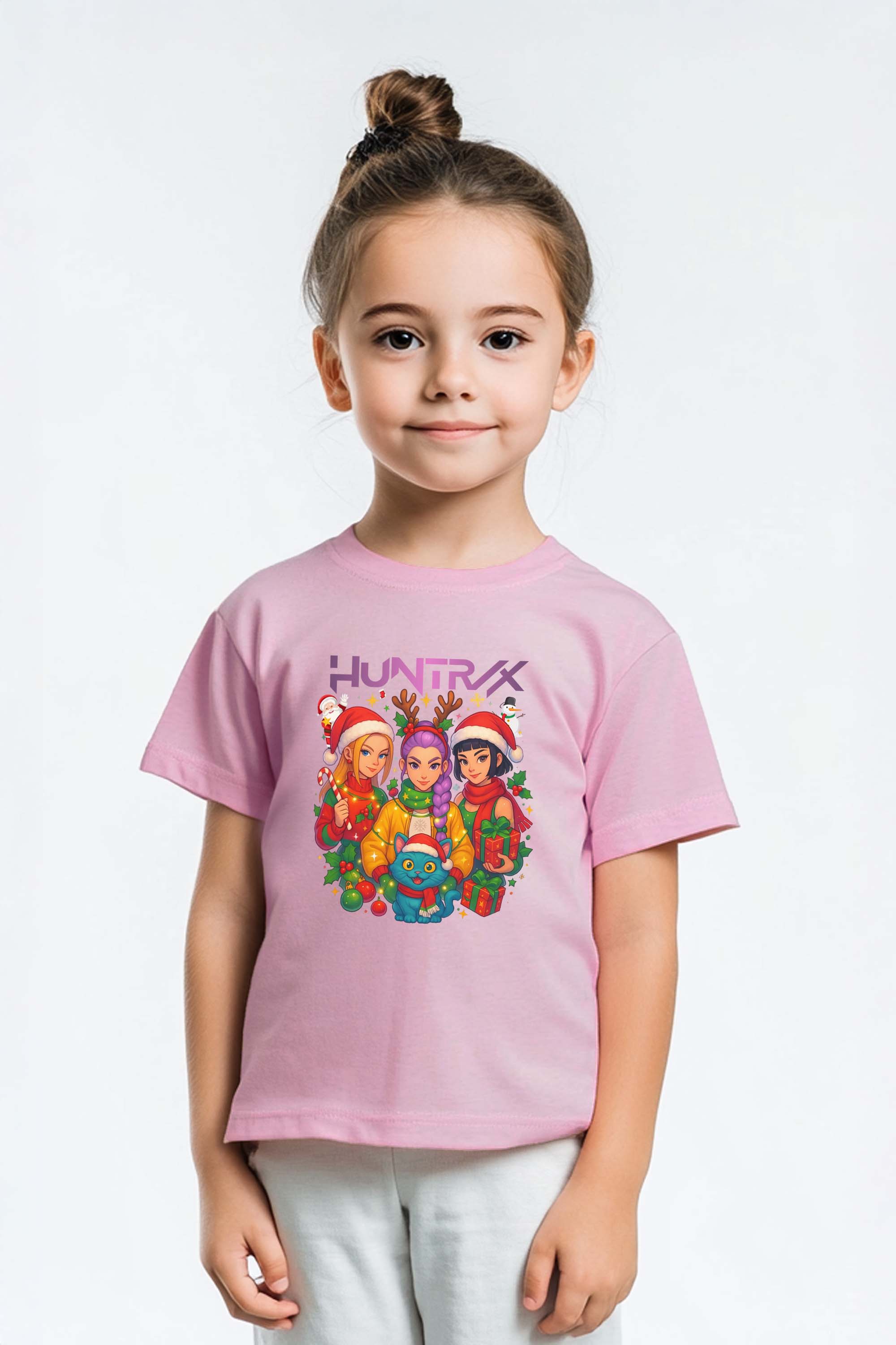 Kids K-Pop Christmas Squad Graphic Printed T-Shirt