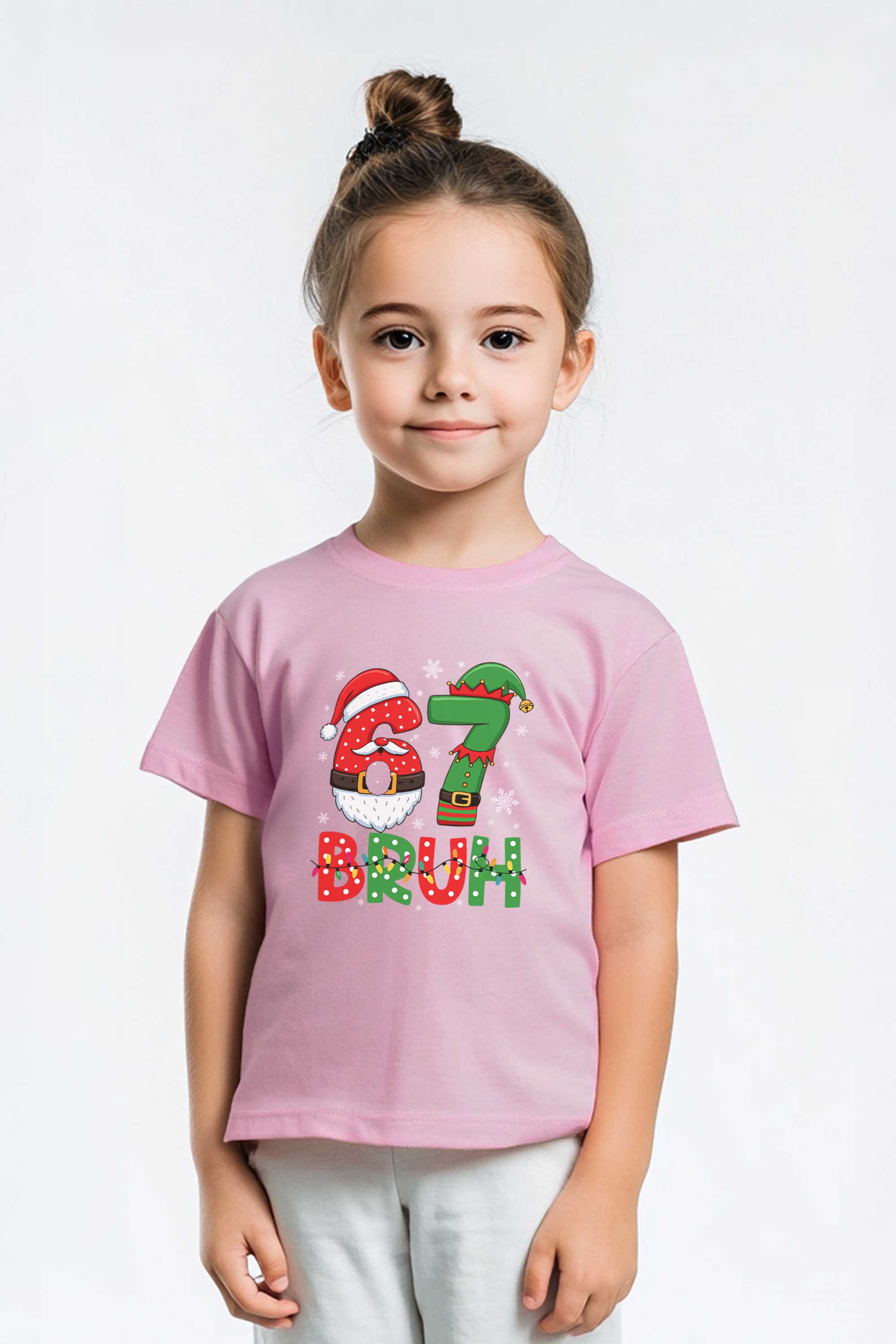 Kids 67 BRUH Christmas Graphic Printed T-Shirt