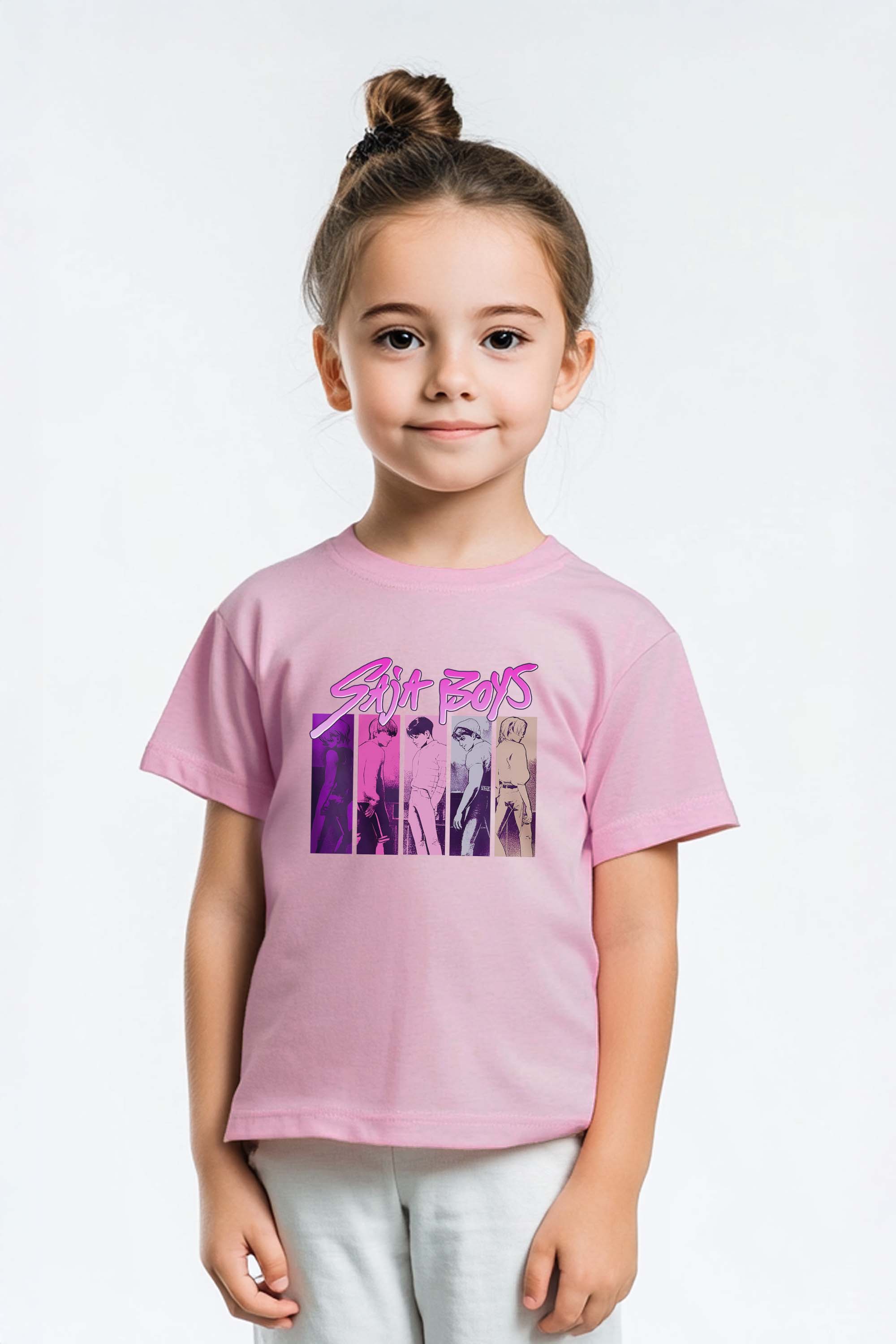 Kids K-Pop Saja Boys Graphic Printed T-Shirt