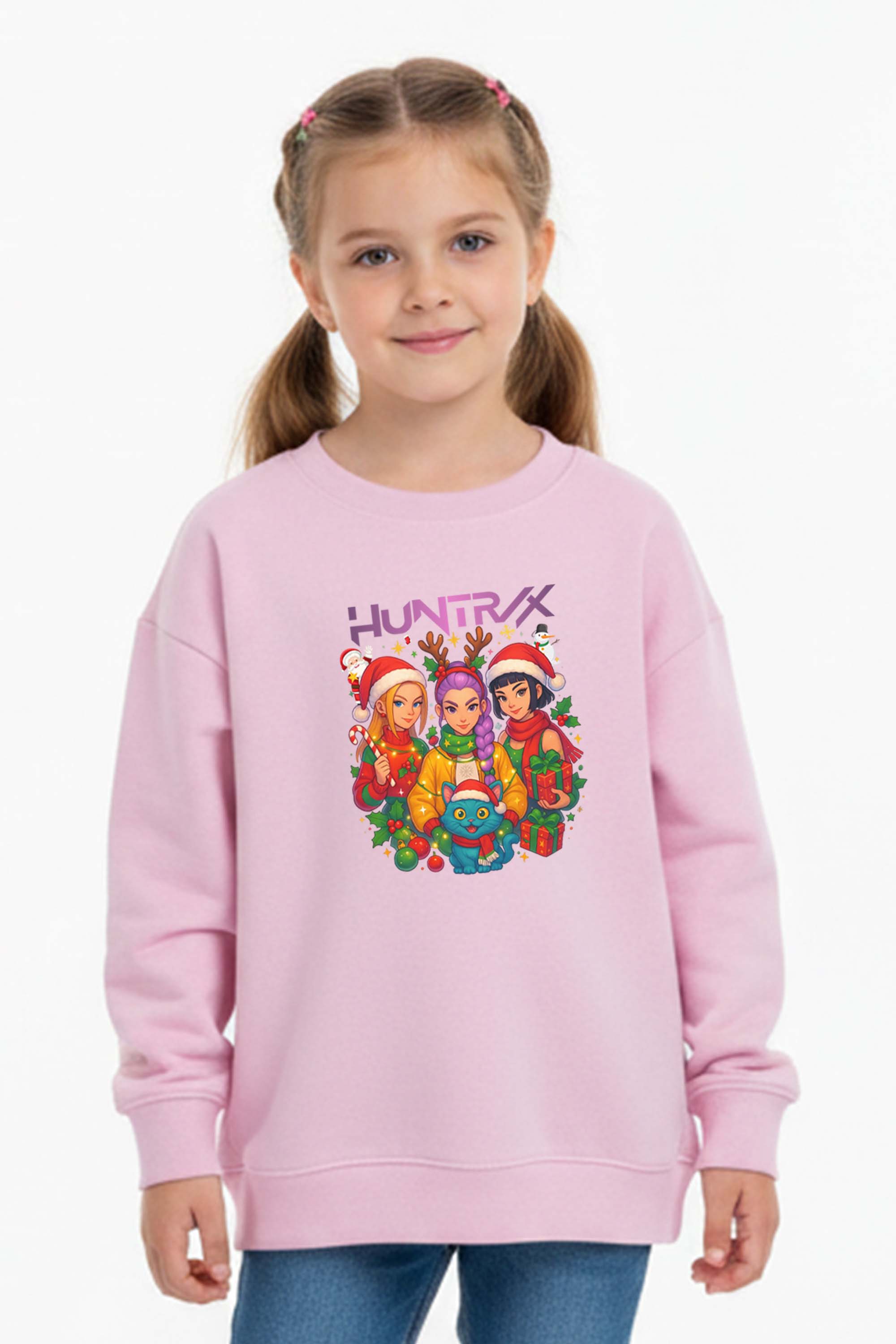 Kids K-Pop Christmas Squad Graphic Printed Sweatshirt