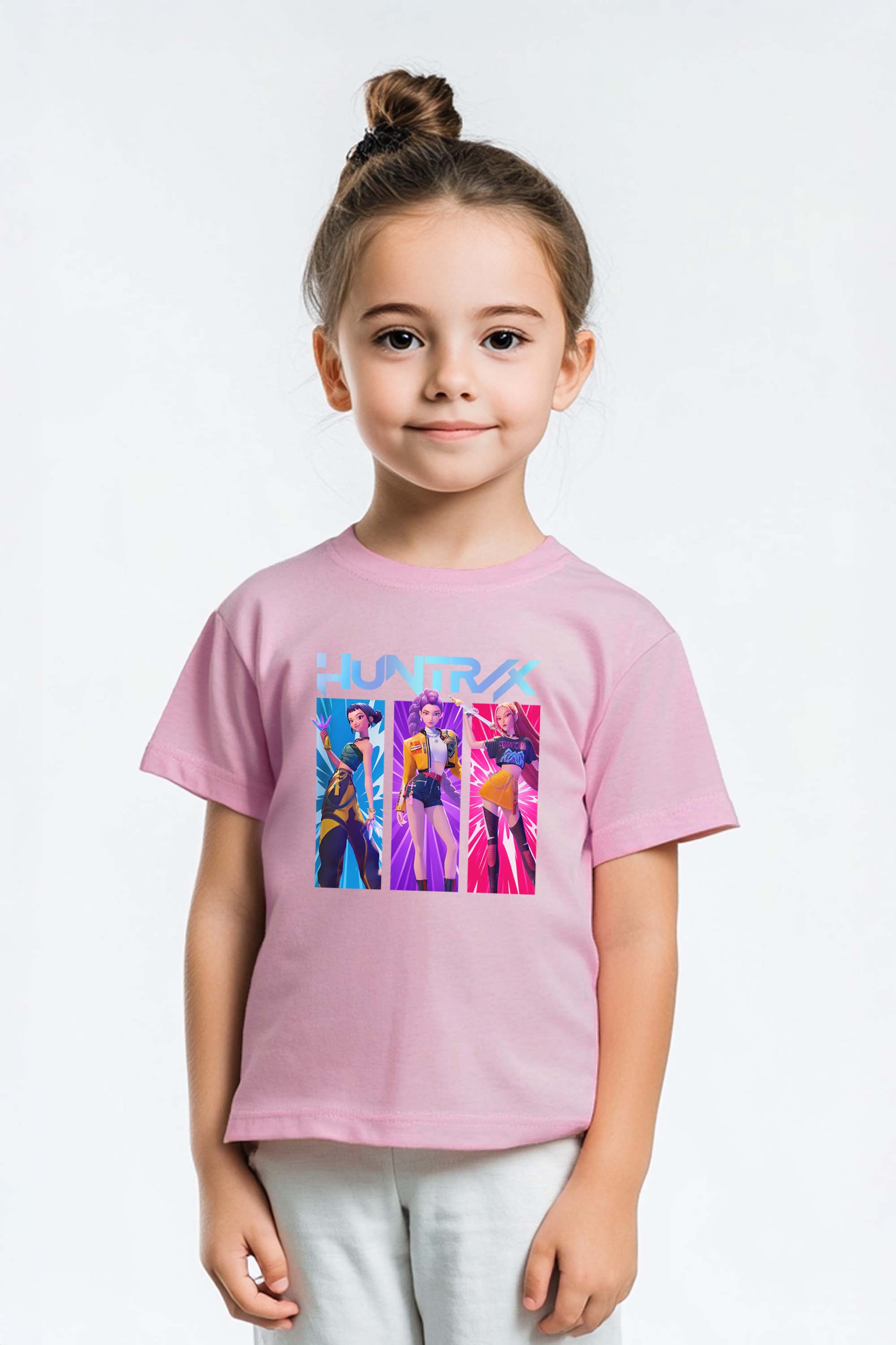 Kids K-Pop Girl Trio Graphic Printed T-Shirt