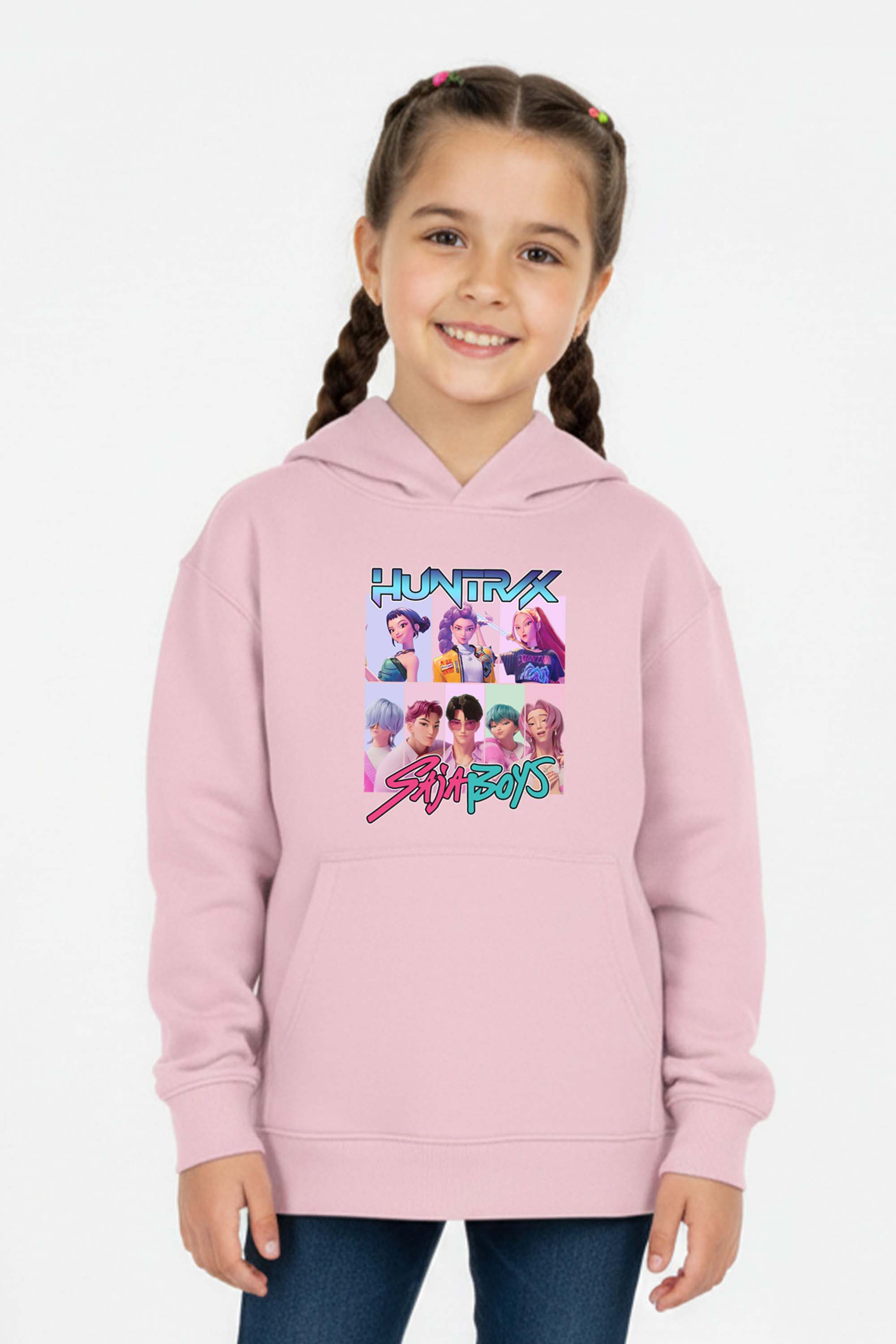 Kids K-Pop Anime Band Graphic Printed Hoodie