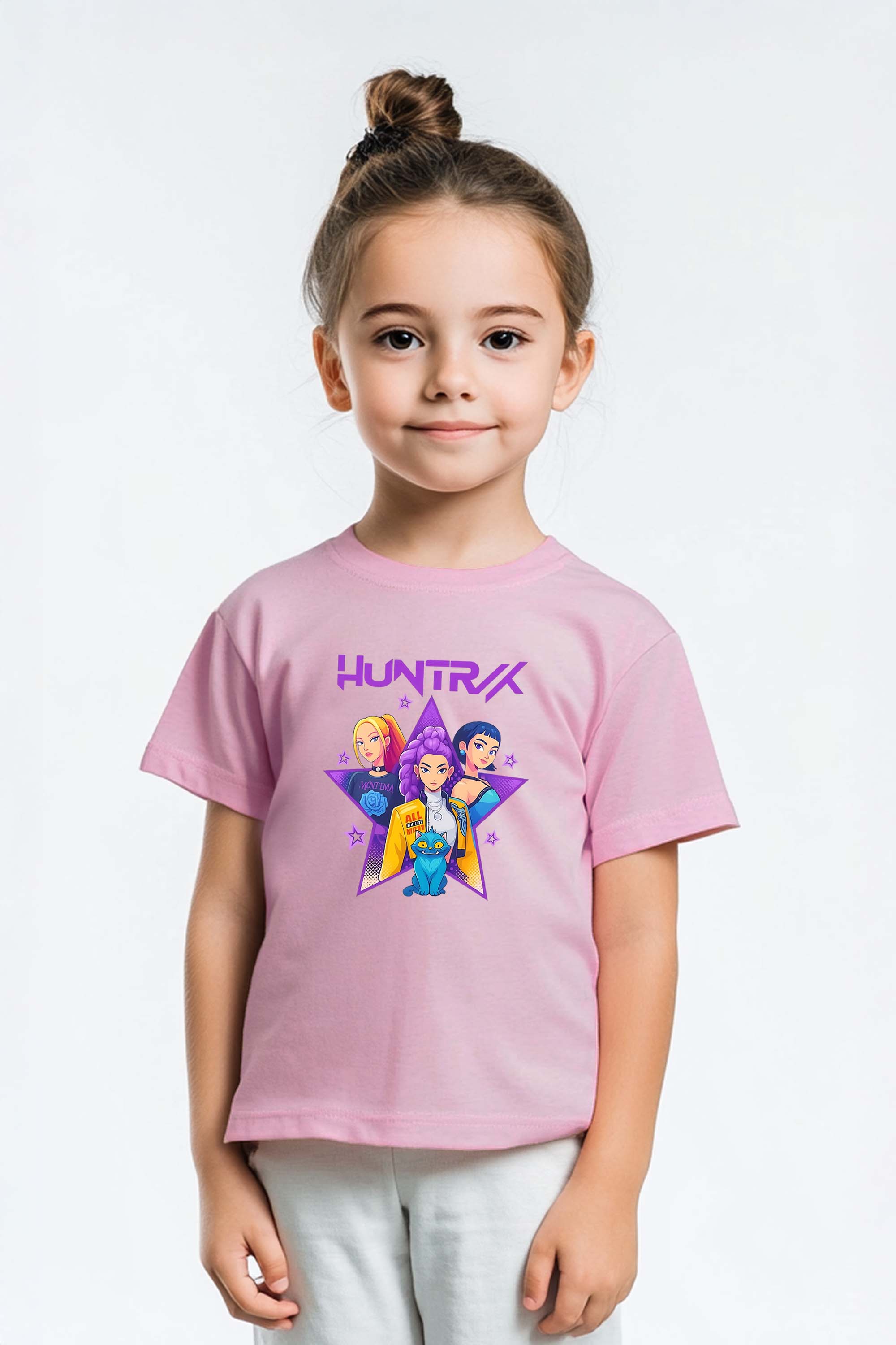 Kids K-Pop Star Squad Graphic Printed T-Shirt