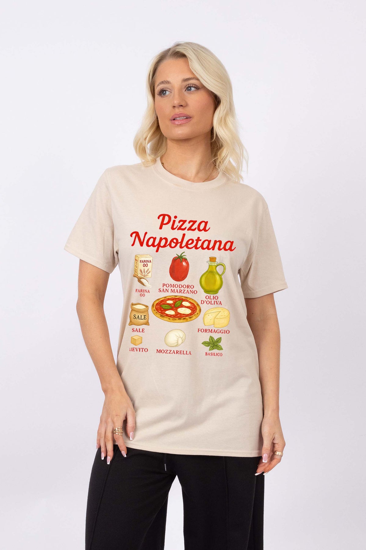 Regular Fit T-shirt in Pizza Napoletana Print