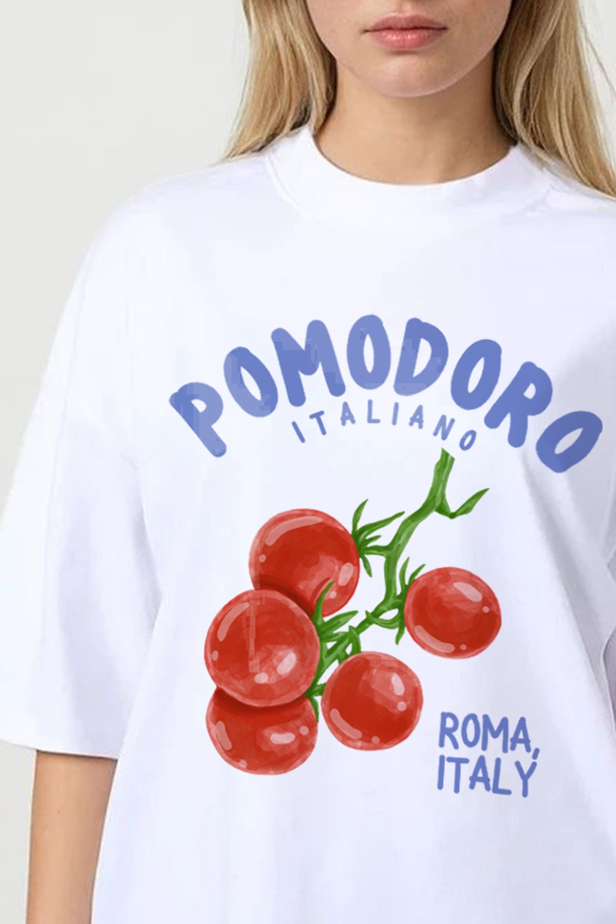 150GSM Oversized T-Shirt in Pomodoro Tomatoes Print