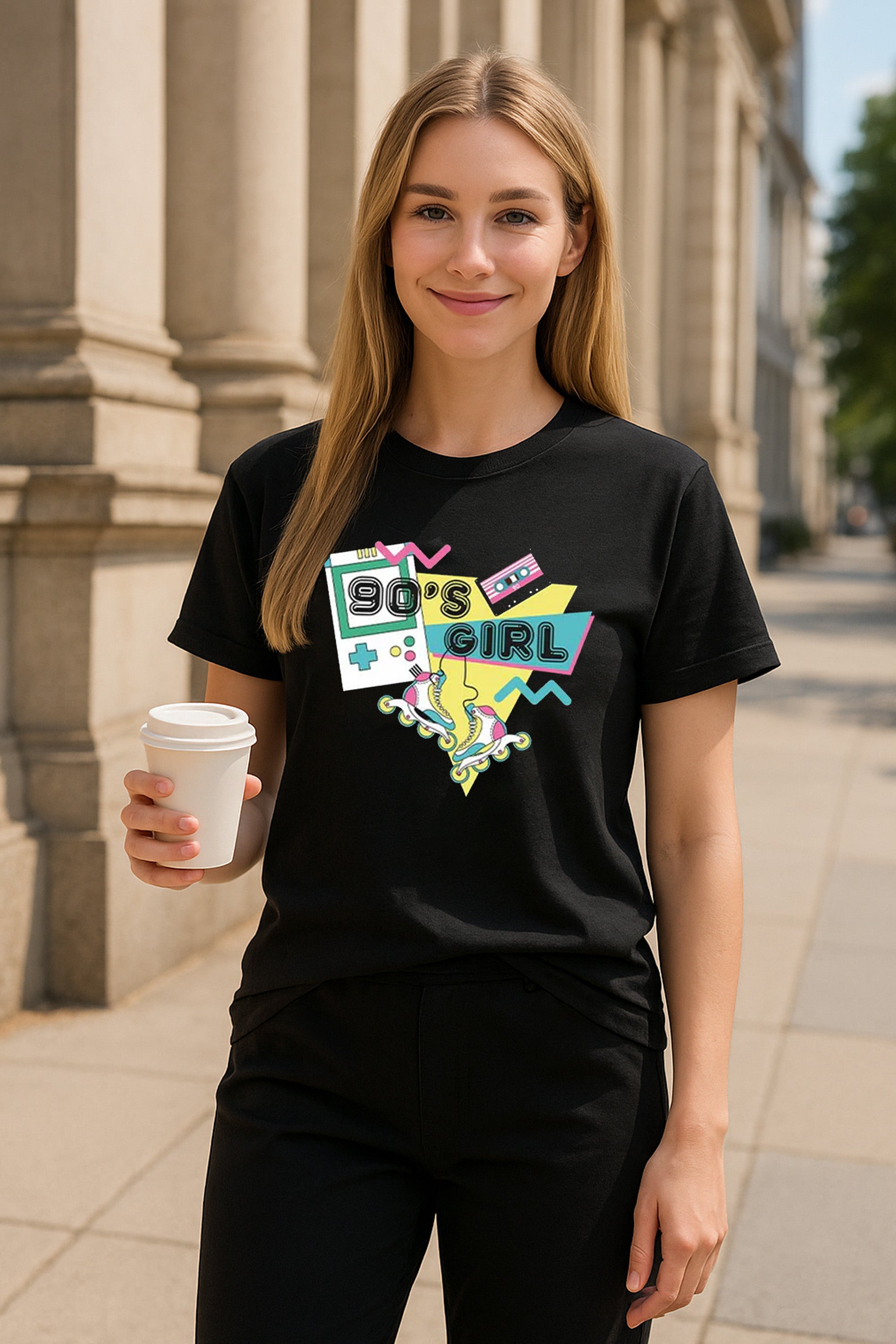 90’s Girl Retro Print T-Shirt (Pack of 6)