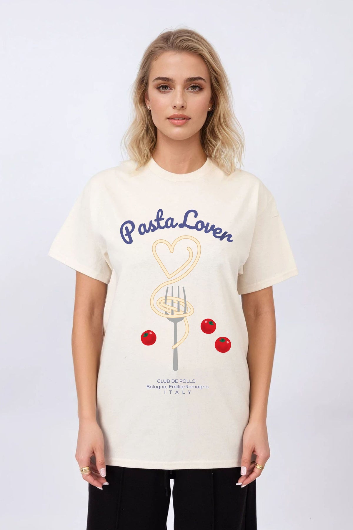 Regular Fit T-Shirt in Pasta Lover Print