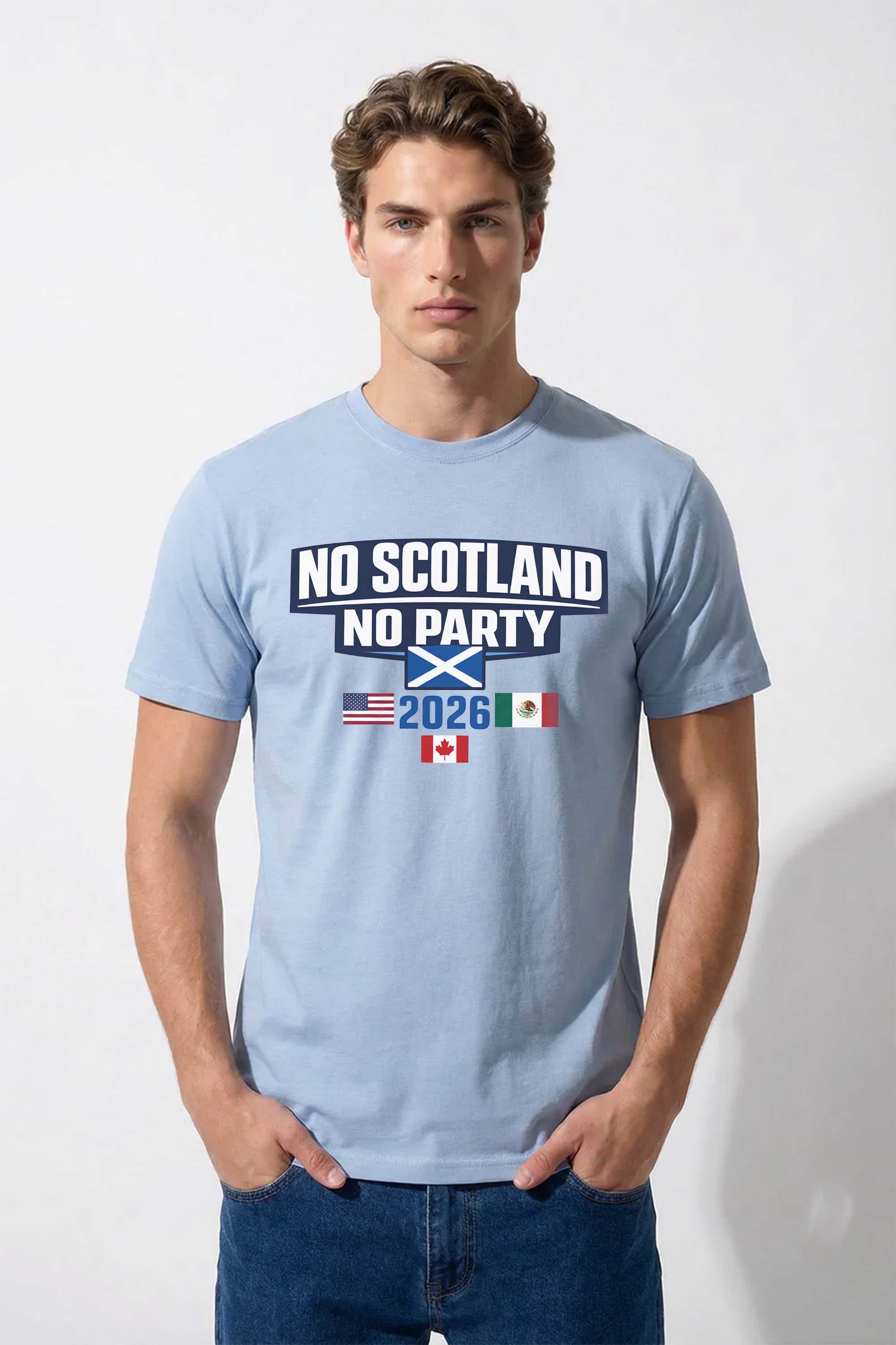 220GSM Regular Fit No Scotland No Party Printed T-Shirt