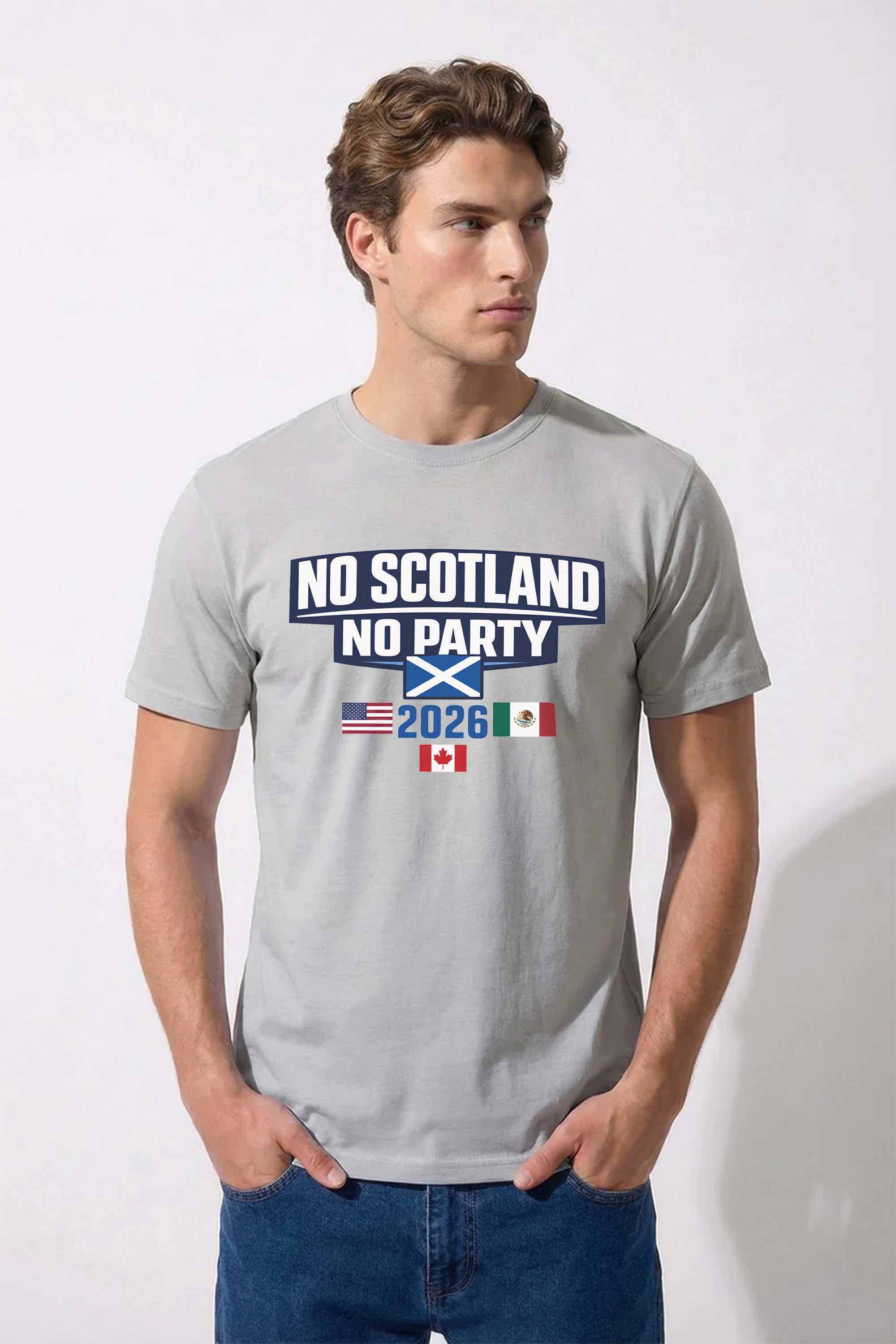 220GSM Regular Fit No Scotland No Party Printed T-Shirt