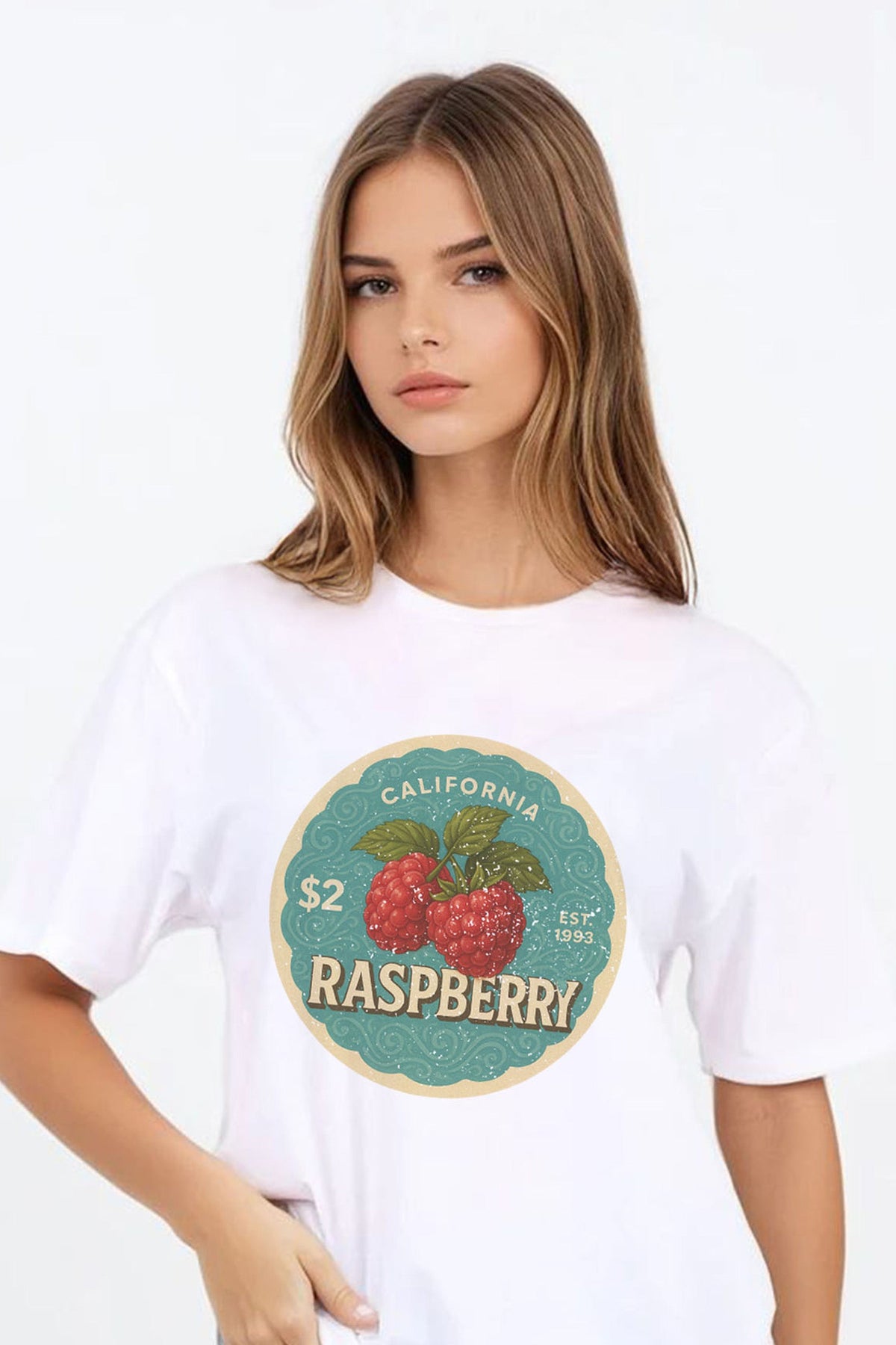 Regular Fit T-shirt in California Raspberry Print