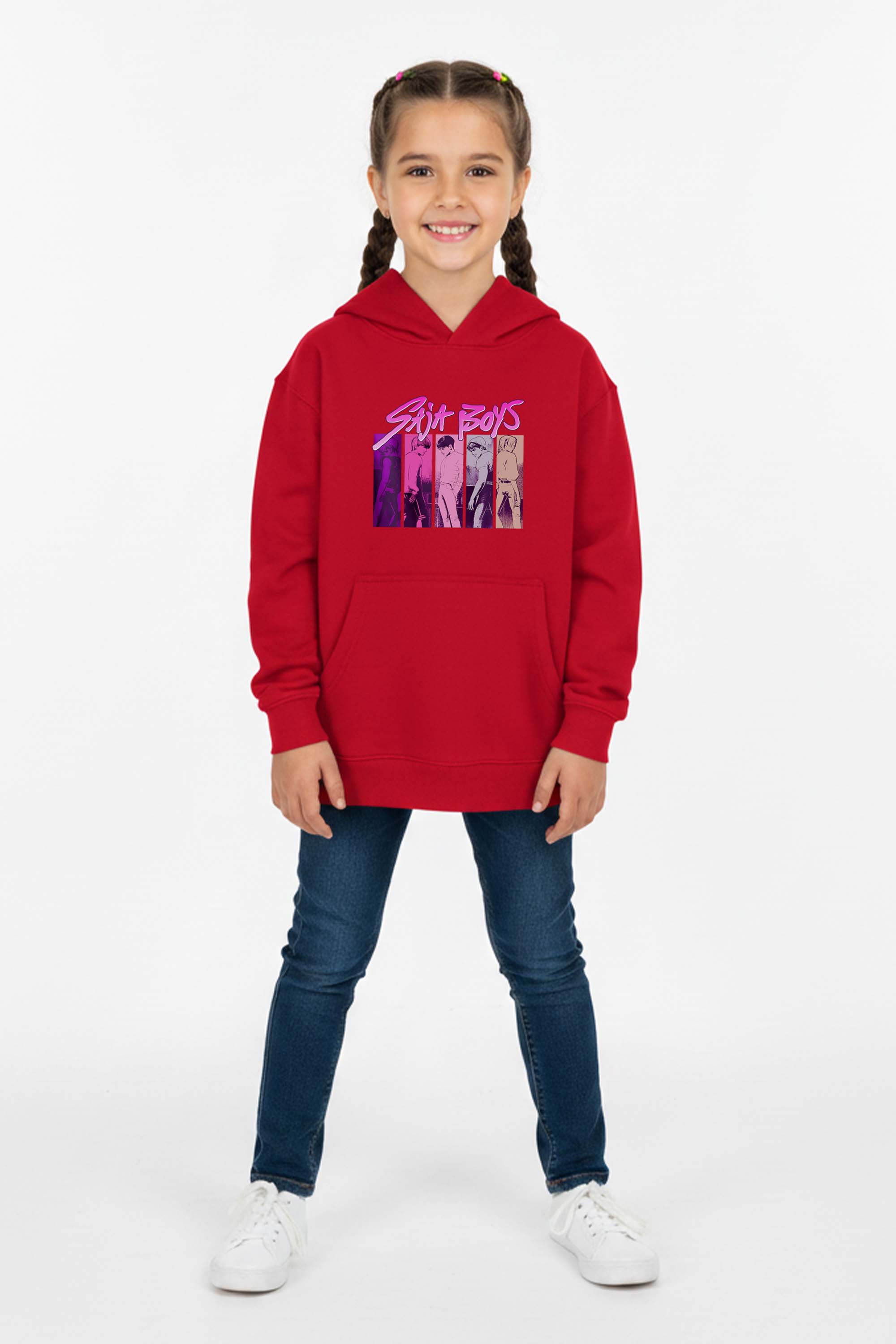 Kids K-Pop Saja Boys Graphic Printed Hoodie