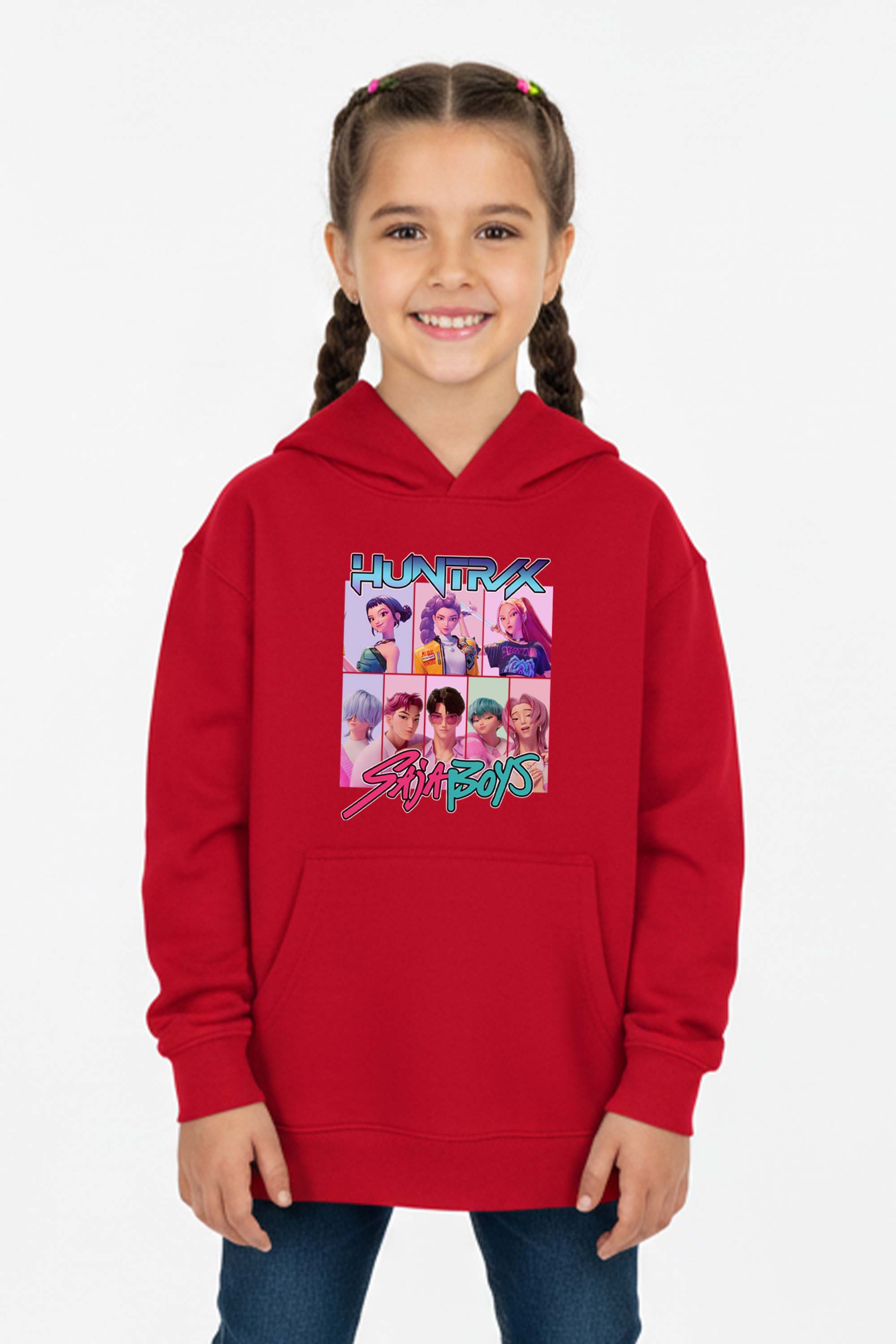 Kids K-Pop Anime Band Graphic Printed Hoodie