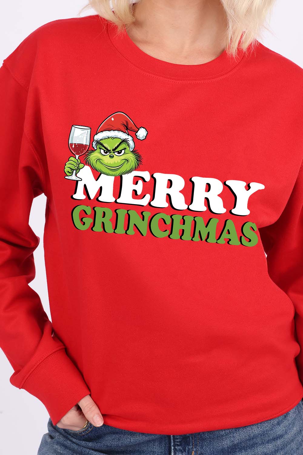 Merry Grinchmas Printed Christmas Jumper (Pack of 4)