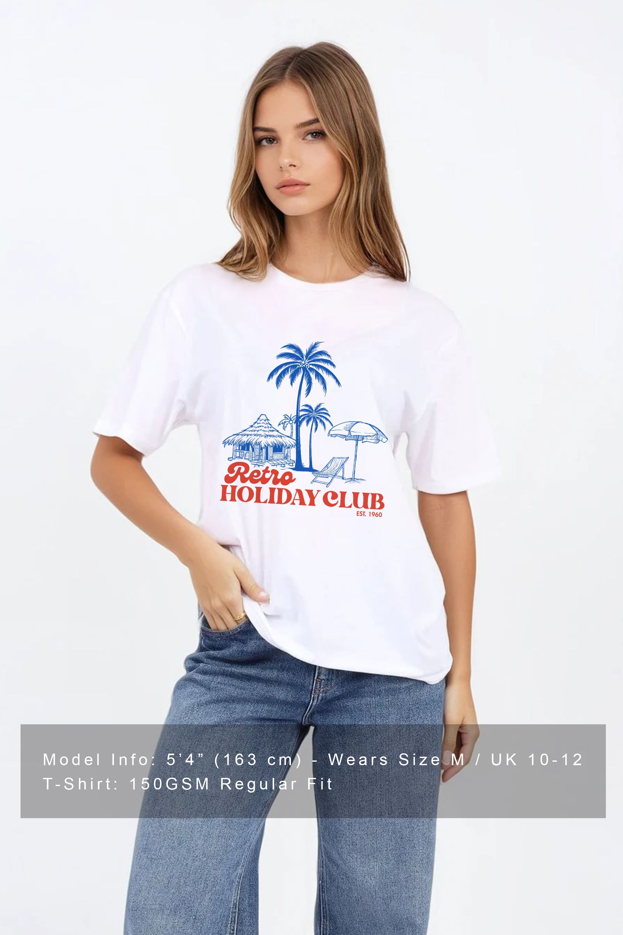 Regular Fit T-shirt in Retro Holiday Club Print