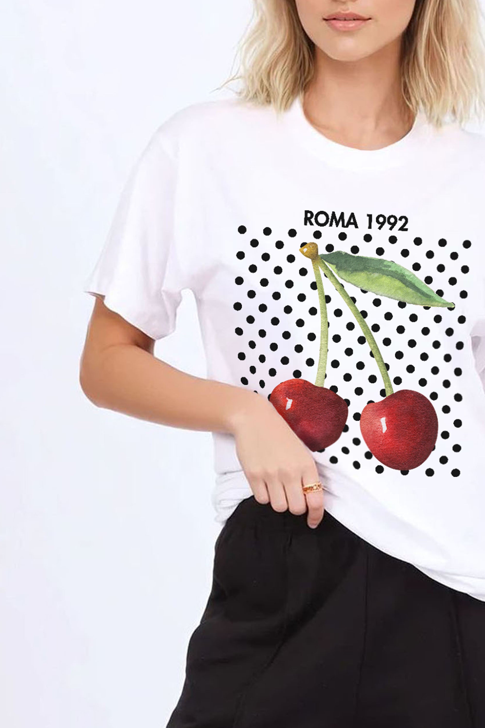Regular Fit T-shirt in Roma Cherry Print