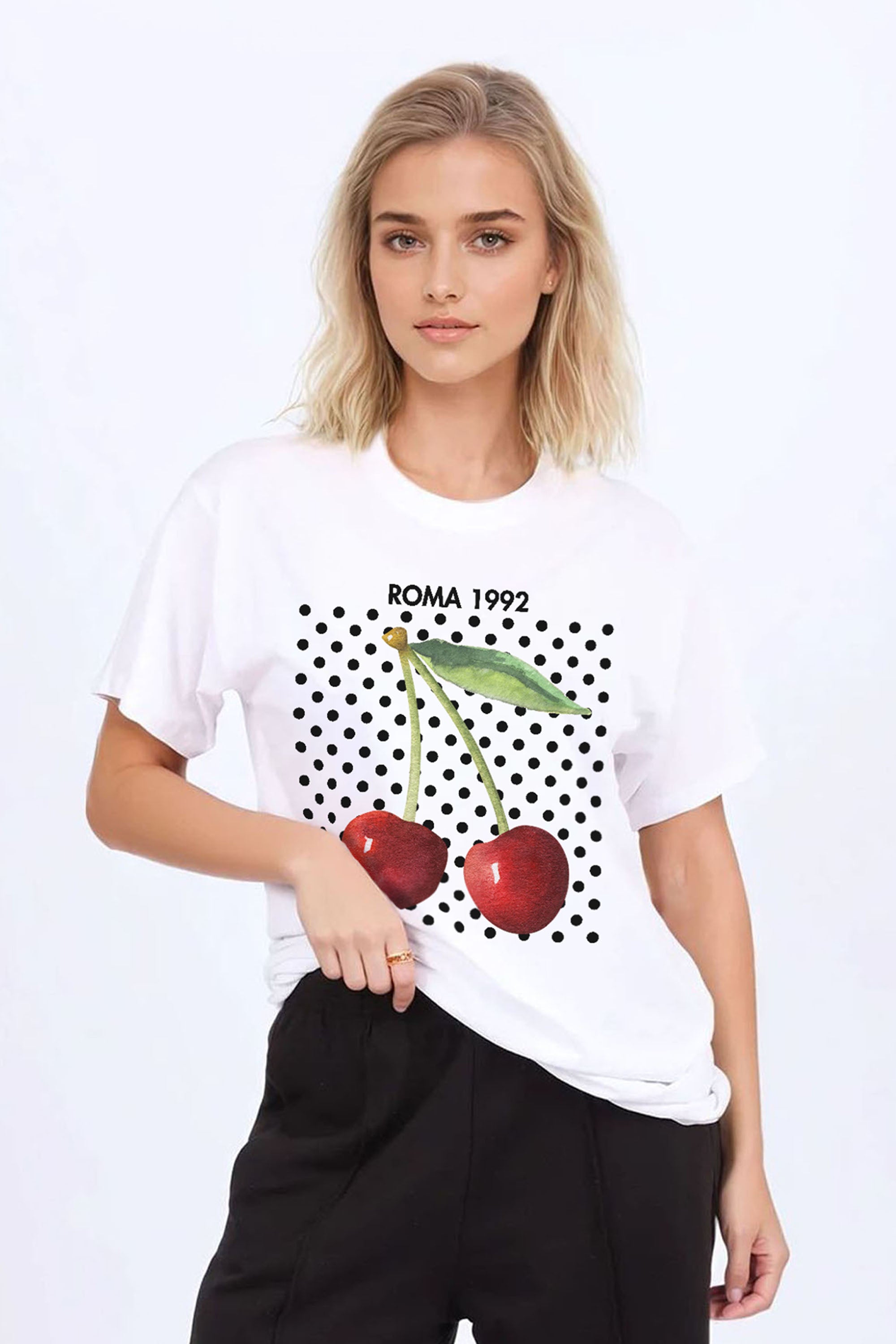 Regular Fit T-shirt in Roma Cherry Print