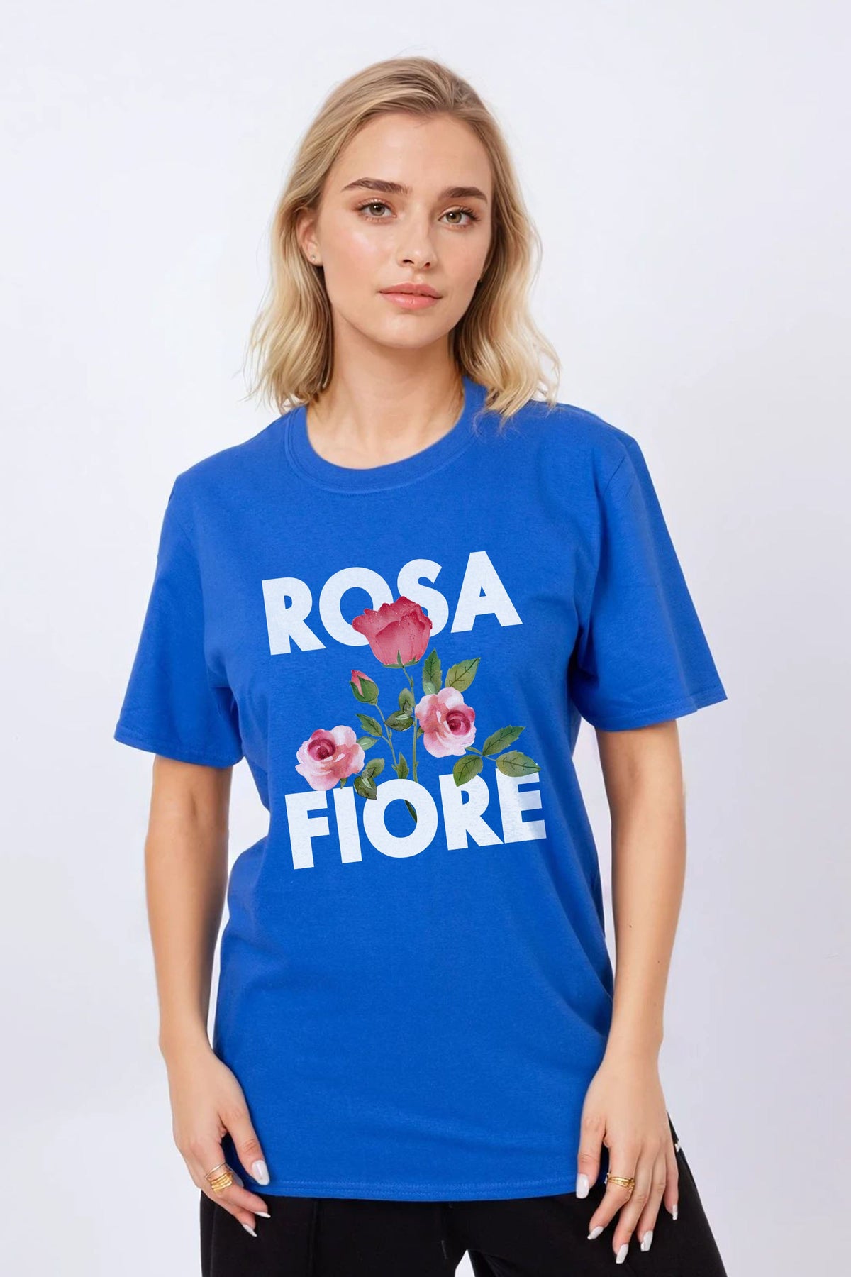 Regular Fit T-shirt in Rosa Fiore Floral Print