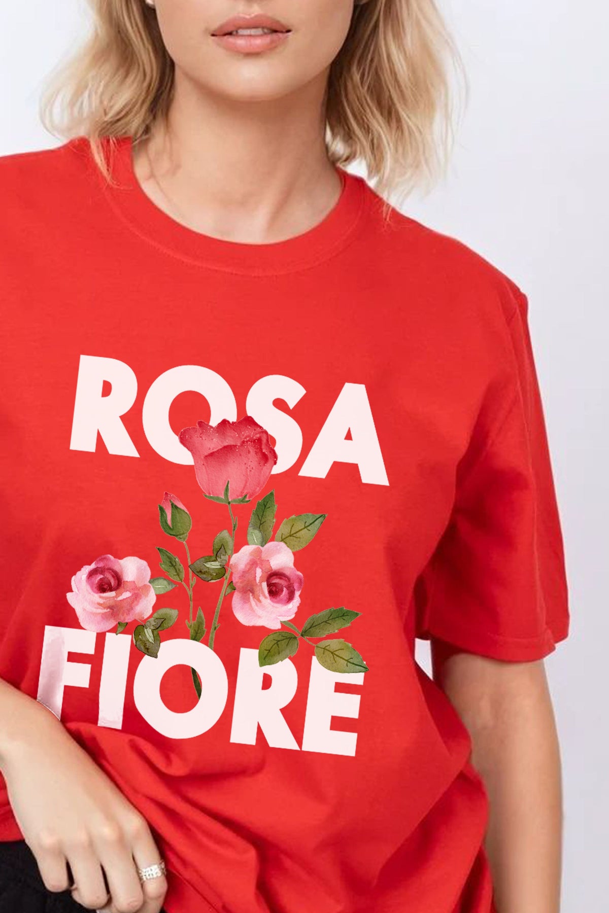 Regular Fit T-shirt in Rosa Fiore Floral Print