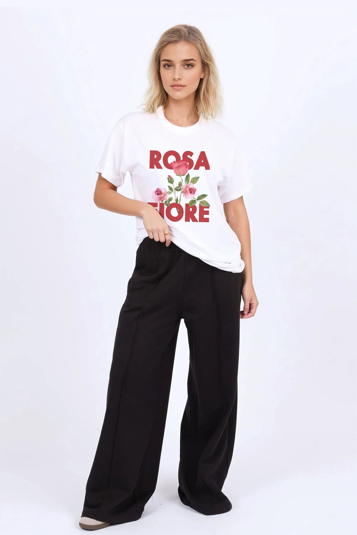 Regular Fit T-shirt in Rosa Fiore Floral Print