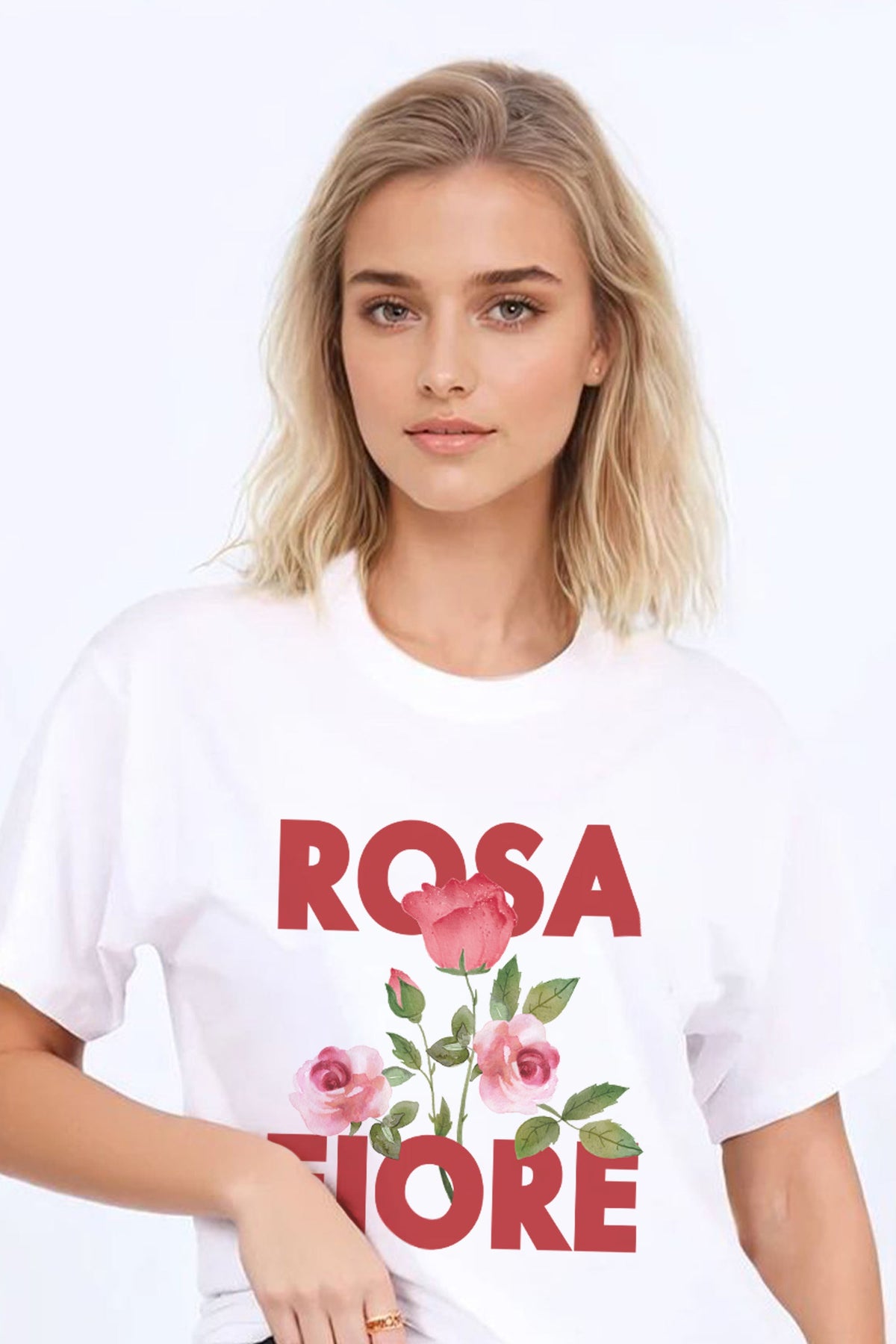 Regular Fit T-shirt in Rosa Fiore Floral Print