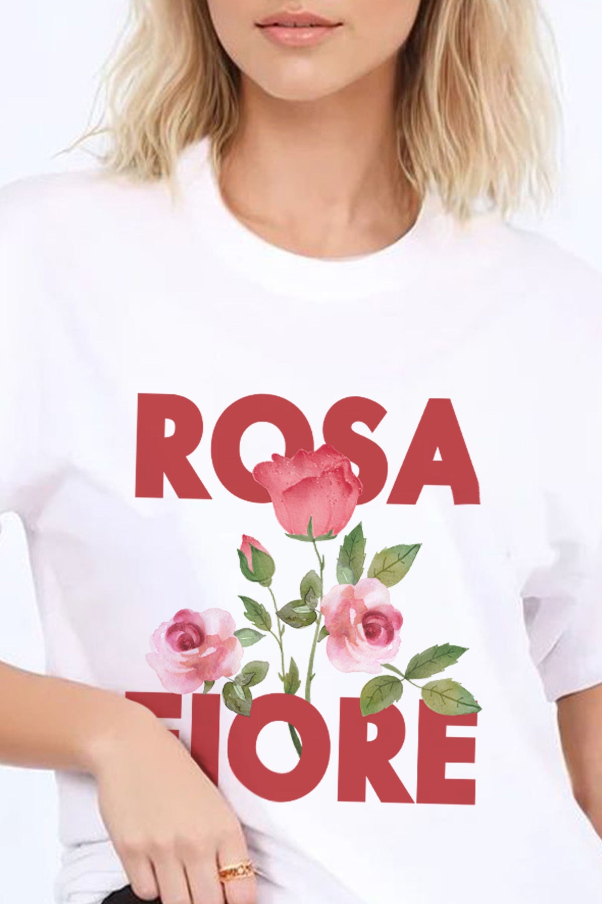 Regular Fit T-shirt in Rosa Fiore Floral Print