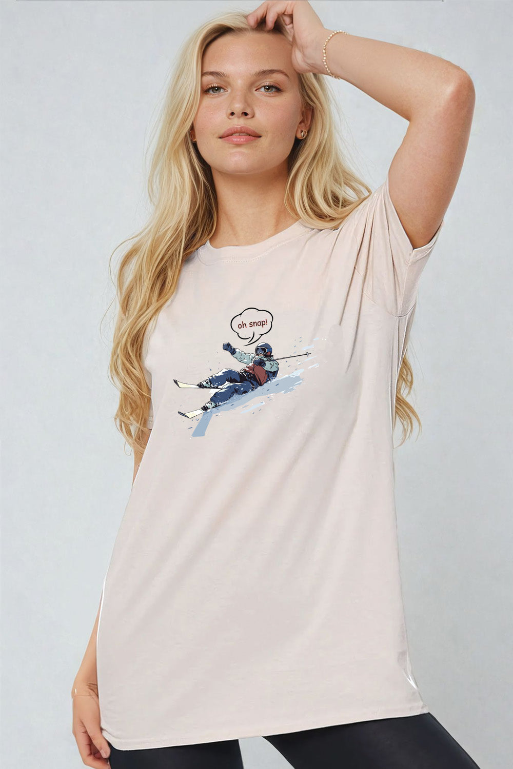 Oh Snap Ski Fun Printed T-Shirt