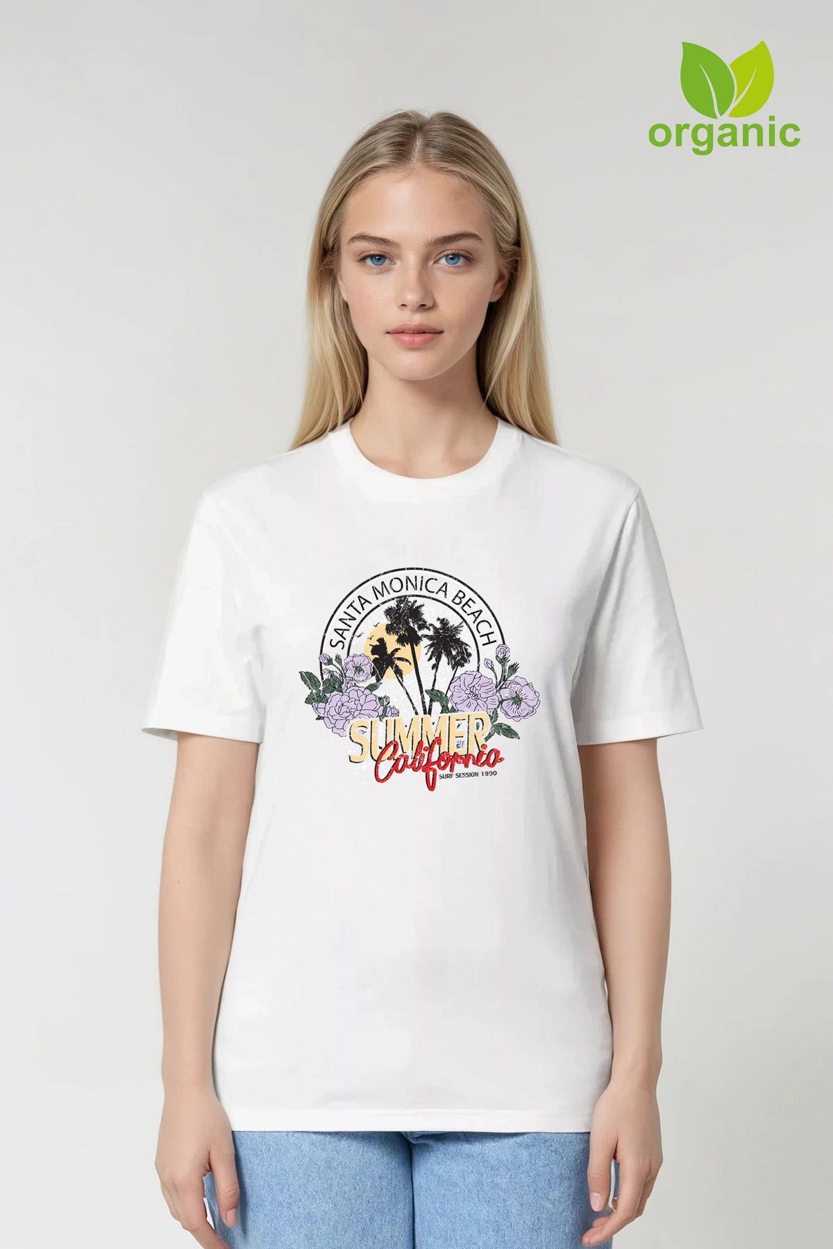 Santa Monica Beach California Organic T-Shirt (Pack of 4)