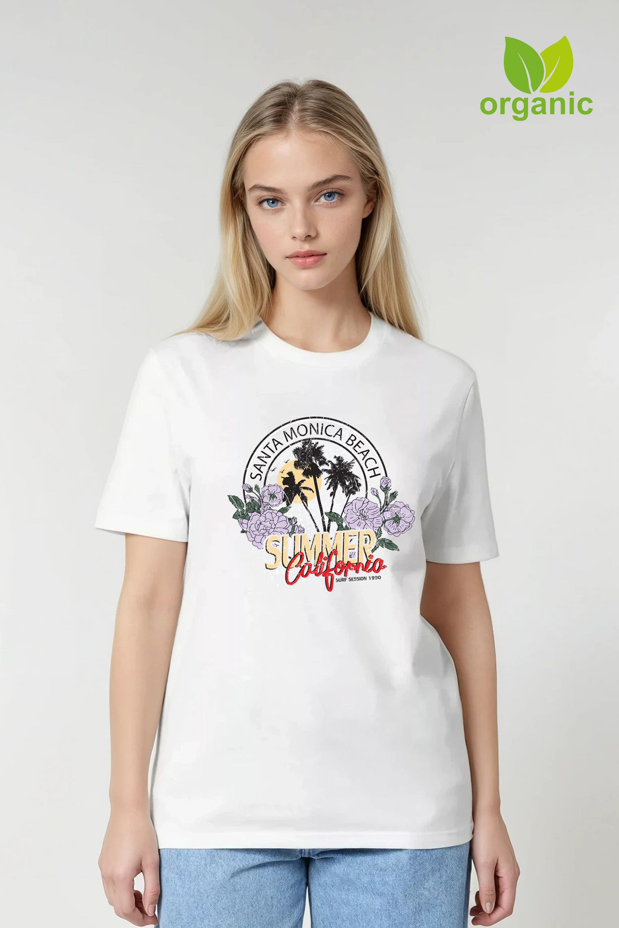 Santa Monica Beach California Organic T-Shirt (Pack of 4)