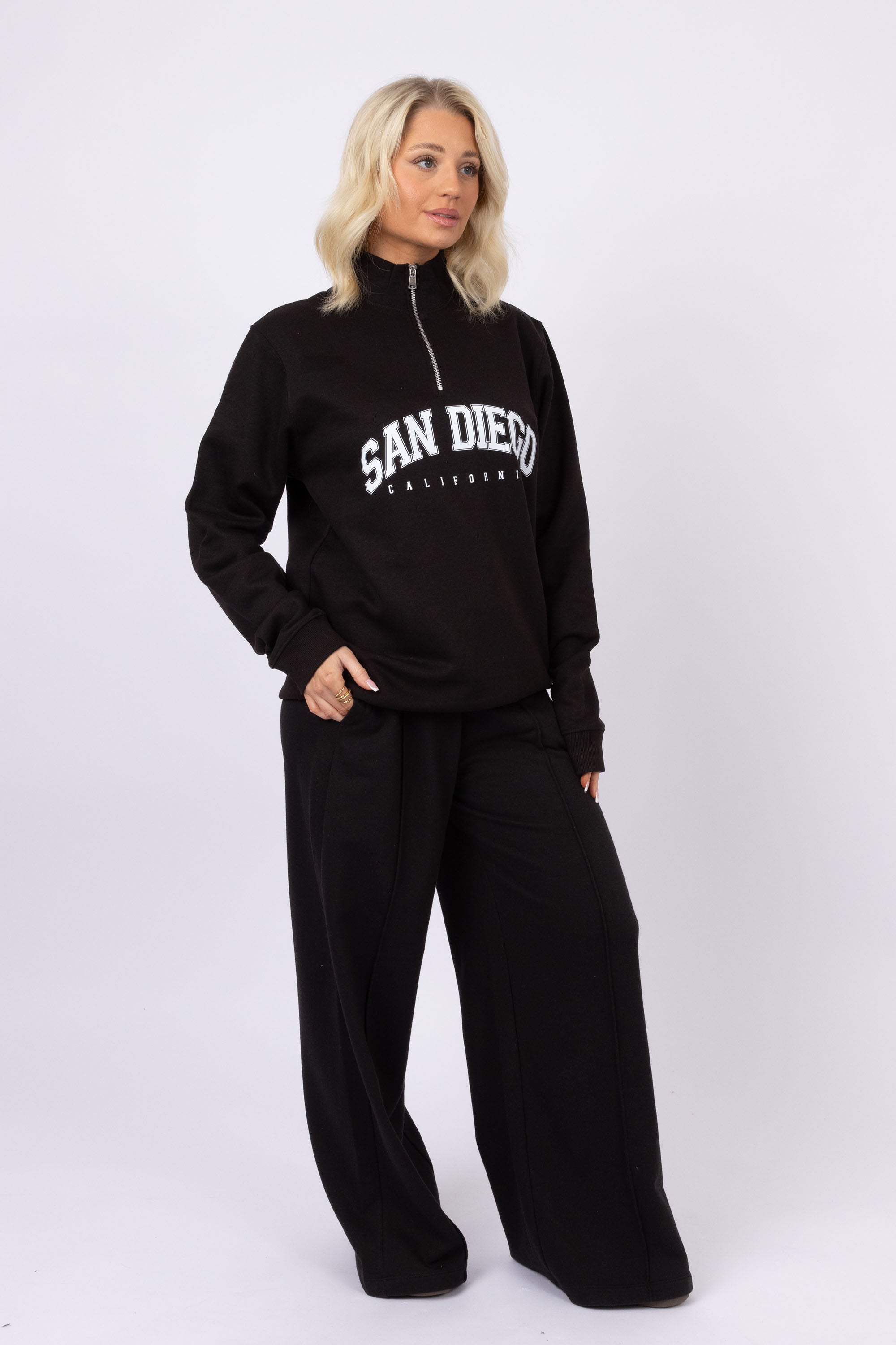 Unisex 1/4 Zip Neck San Diego California Printed Sweatshirt