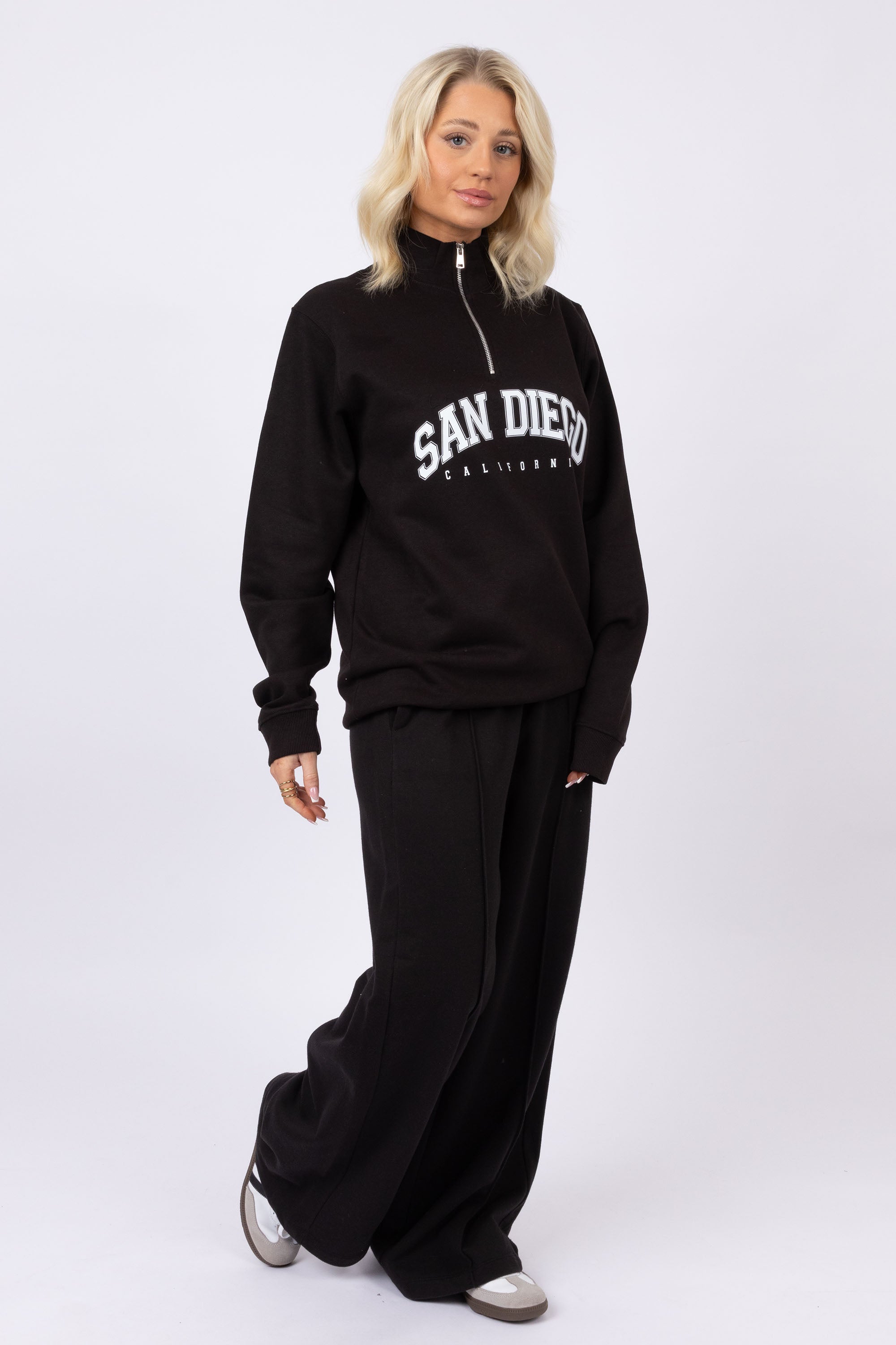 Unisex 1/4 Zip Neck San Diego California Printed Sweatshirt