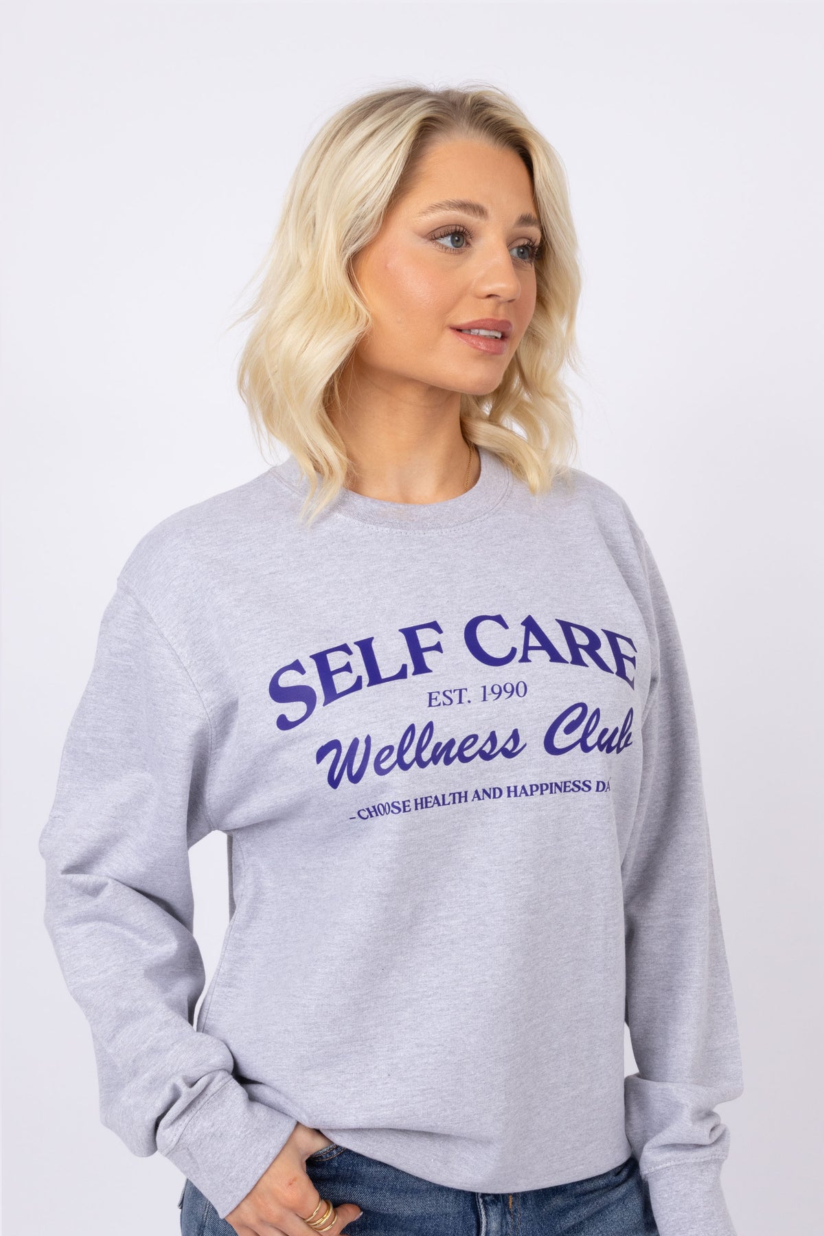 Self Care Wellness Club Printed Sweatshirt