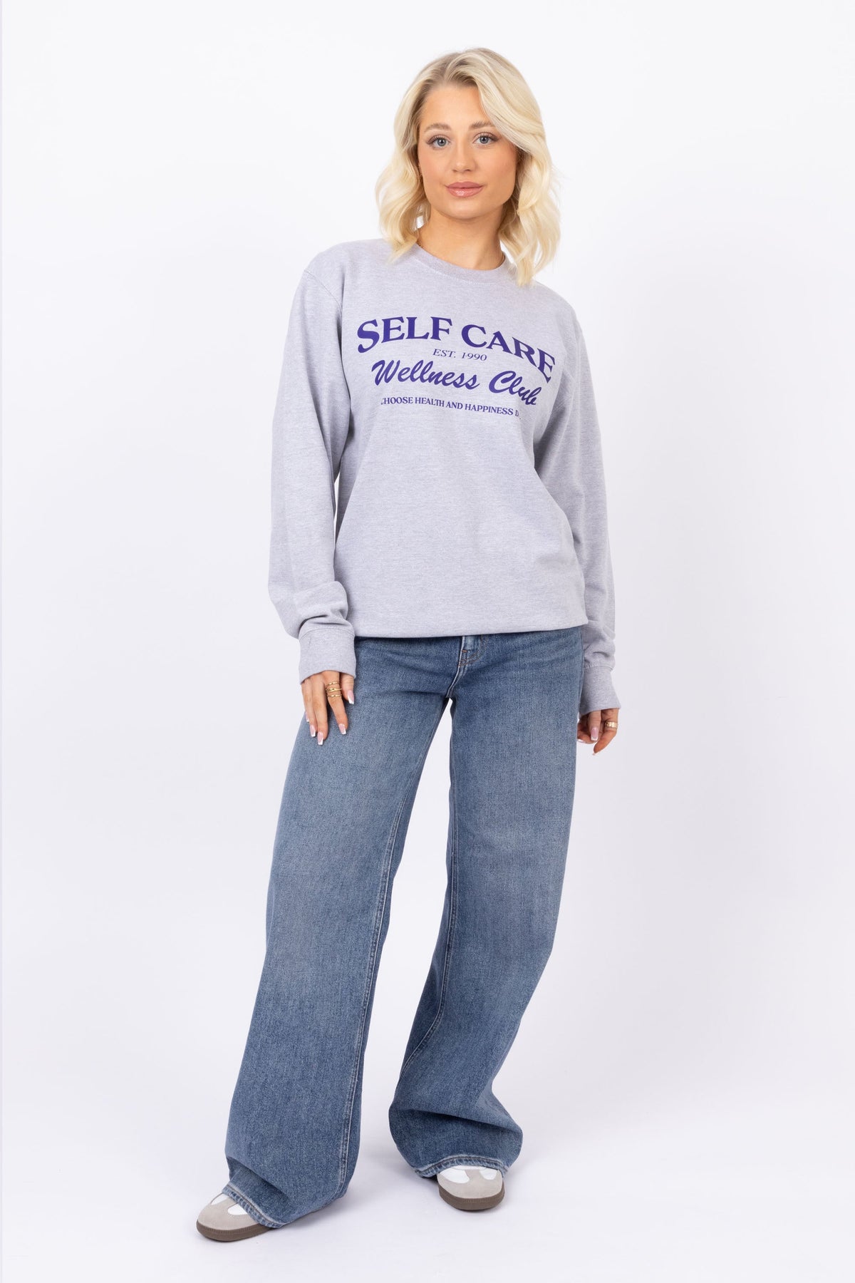 Self Care Wellness Club Printed Sweatshirt