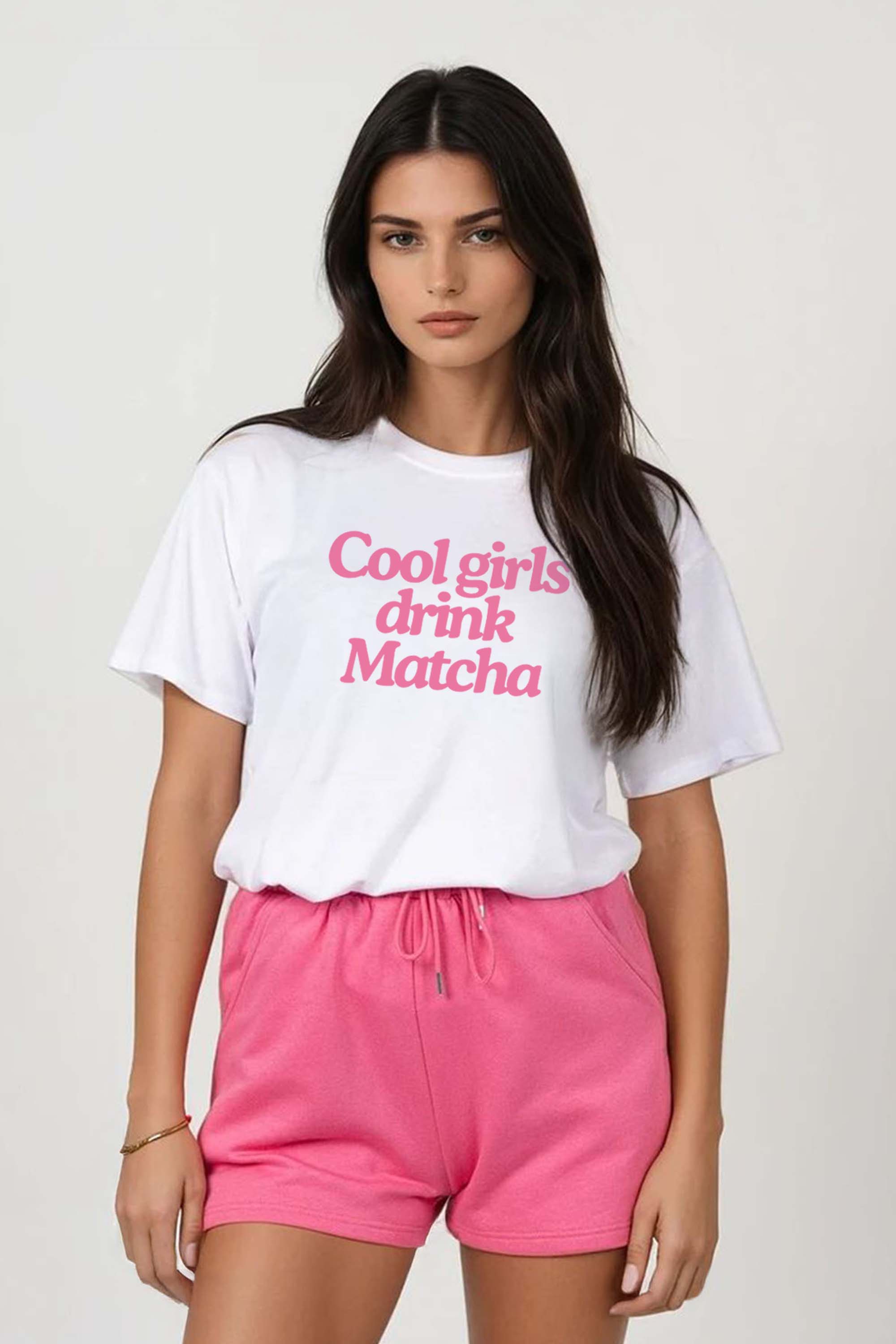 Regular Fit T-shirt LSF Short Sets In Cool Girls Drinks Matcha (Pack of 4 Sets)