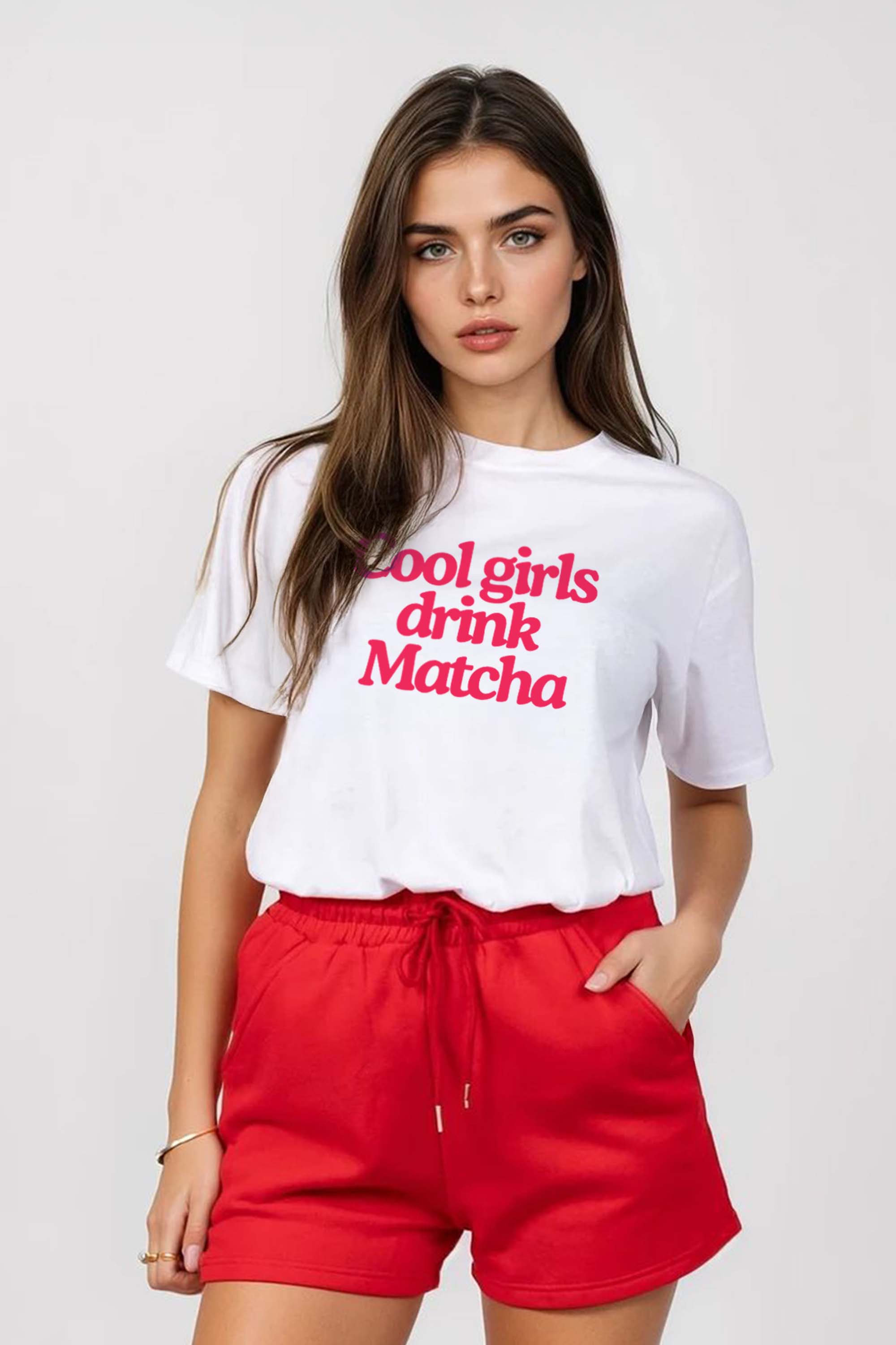 Regular Fit T-shirt LSF Short Sets In Cool Girls Drinks Matcha (Pack of 4 Sets)