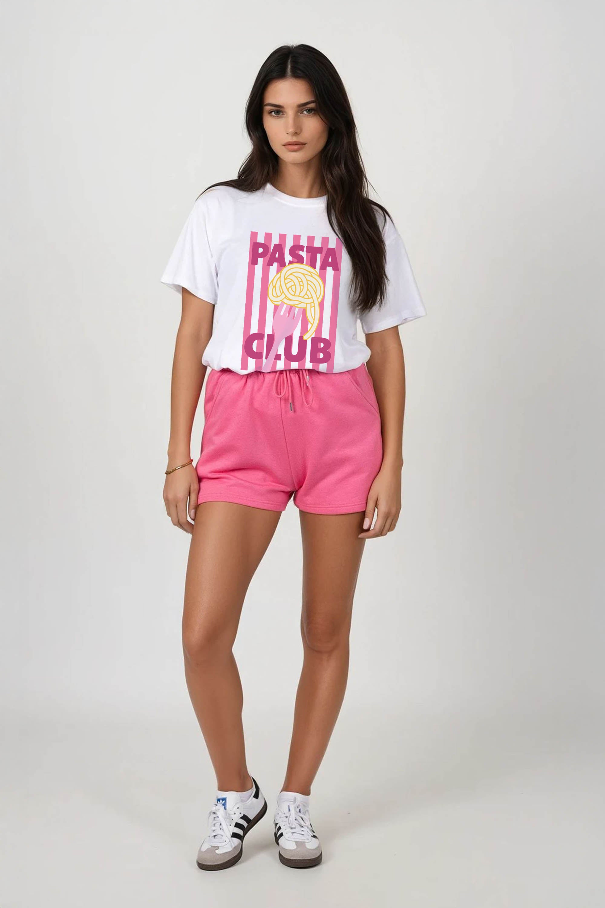 Regular Fit T-shirt LSF Short Sets In Retro Pasta Club Print (Pack of 4 Sets)