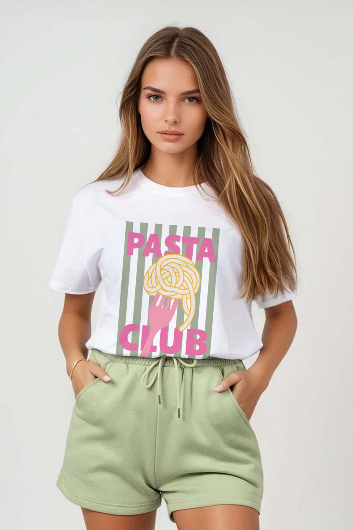 Regular Fit T-shirt LSF Short Sets In Retro Pasta Club Print (Pack of 4 Sets)