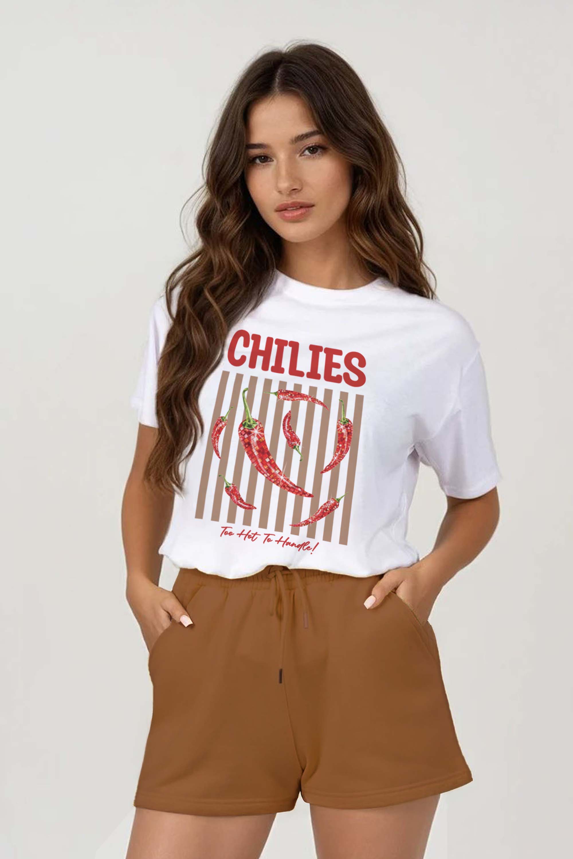 Regular Fit T-shirt LSF Short Sets In Retro Chilies Print (Pack of 4 Sets)