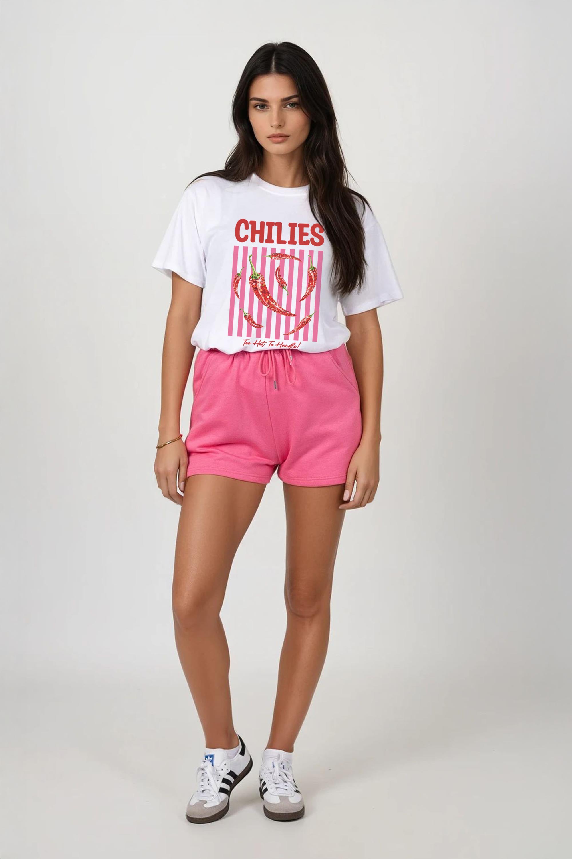 Regular Fit T-shirt LSF Short Sets In Retro Chilies Print (Pack of 4 Sets)