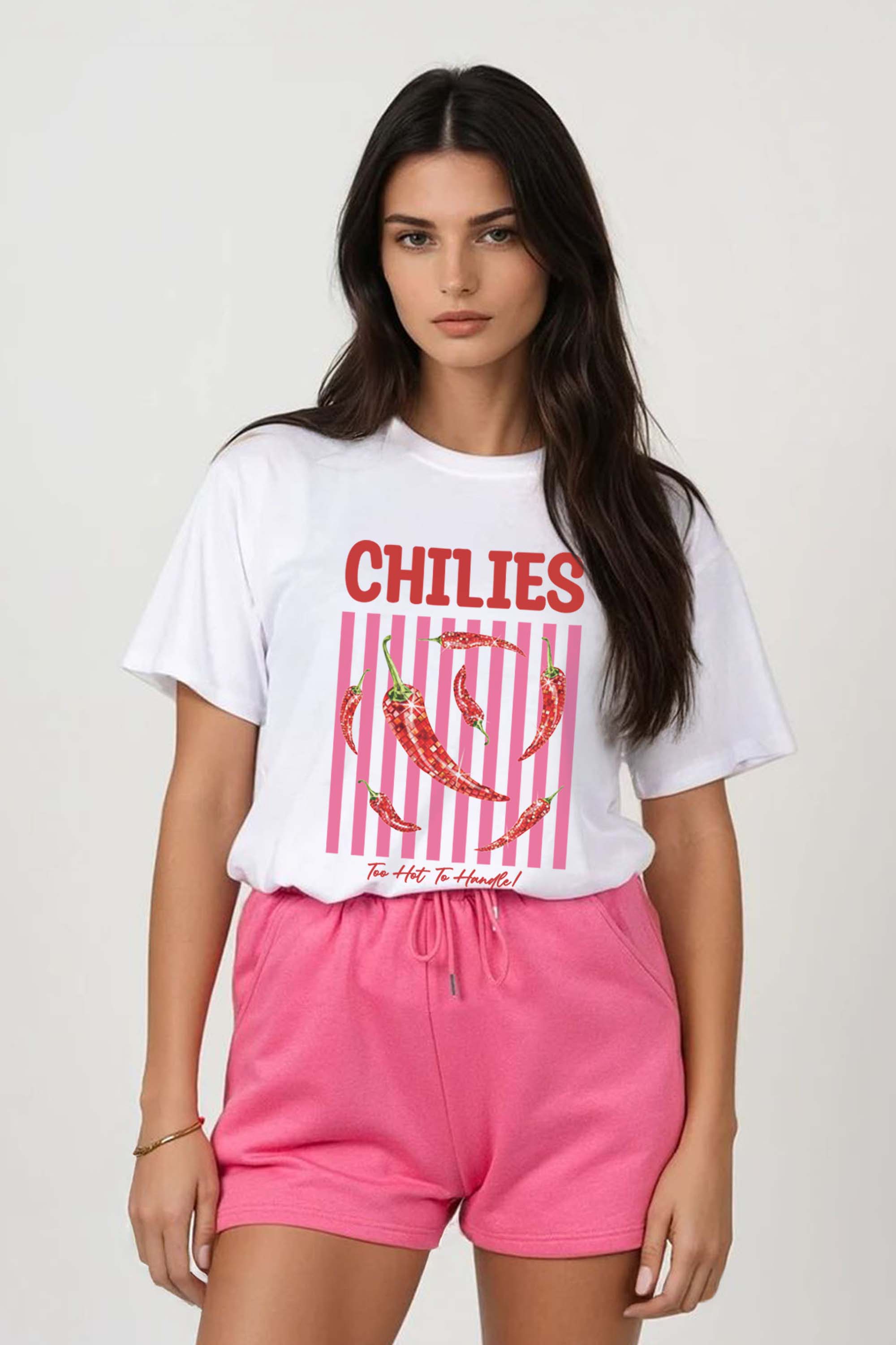 Regular Fit T-shirt LSF Short Sets In Retro Chilies Print (Pack of 4 Sets)