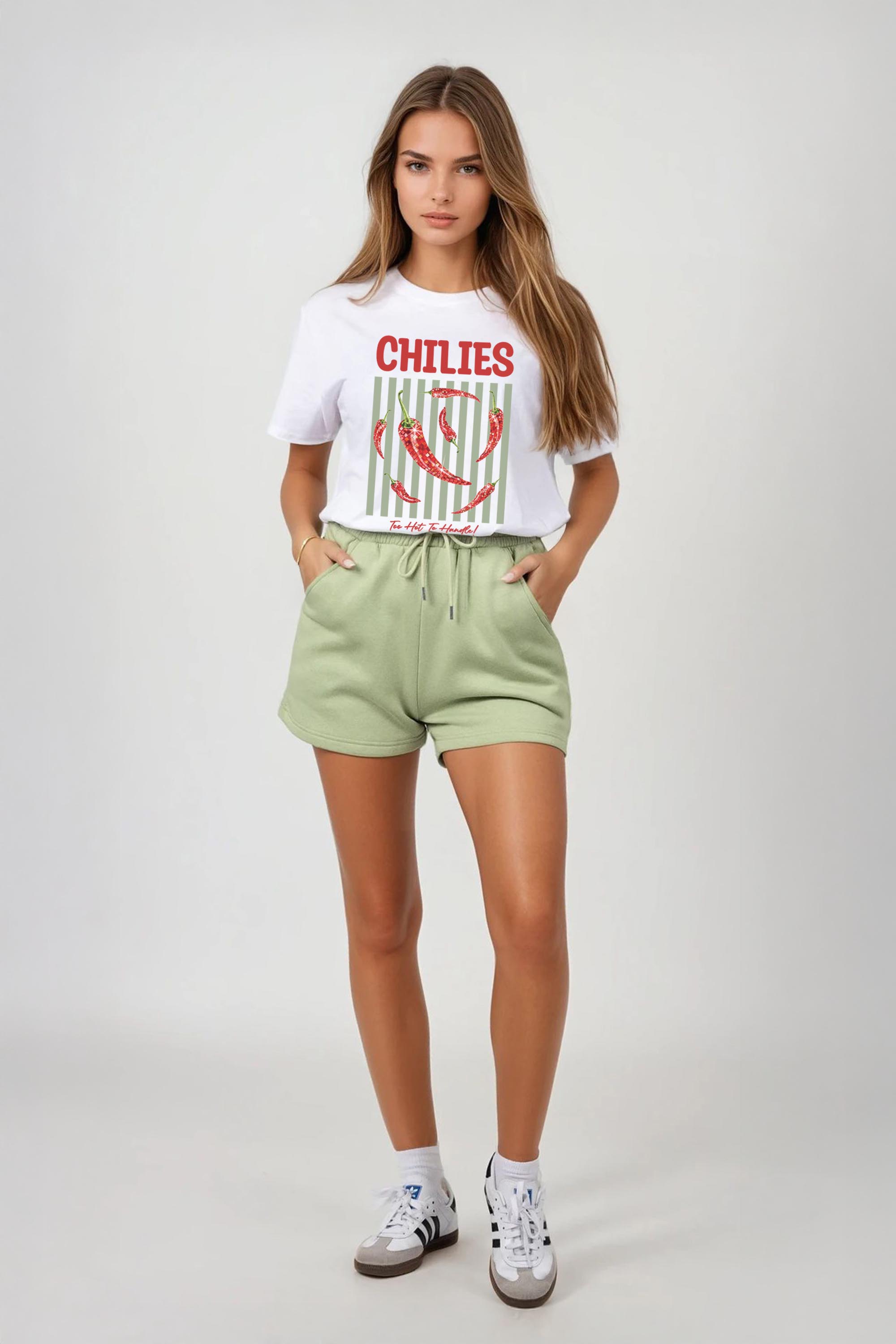 Regular Fit T-shirt LSF Short Sets In Retro Chilies Print (Pack of 4 Sets)