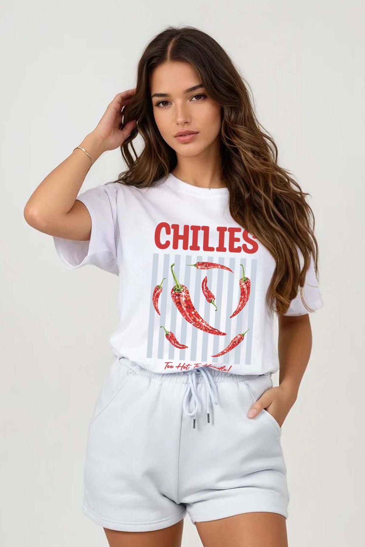 Regular Fit T-shirt LSF Short Sets In Retro Chilies Print (Pack of 4 Sets)