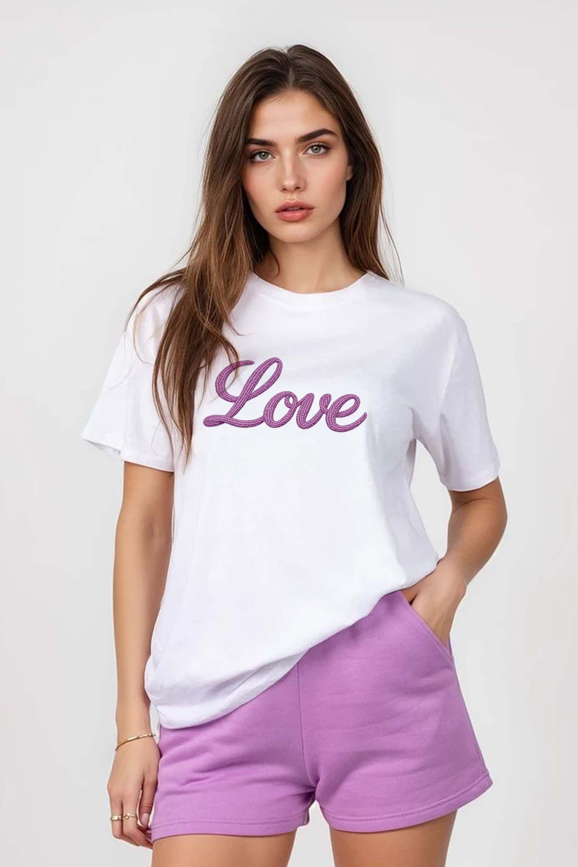 Regular Fit T-Shirt & LSF Short Sets In Love Print (Pack of 4 sets)