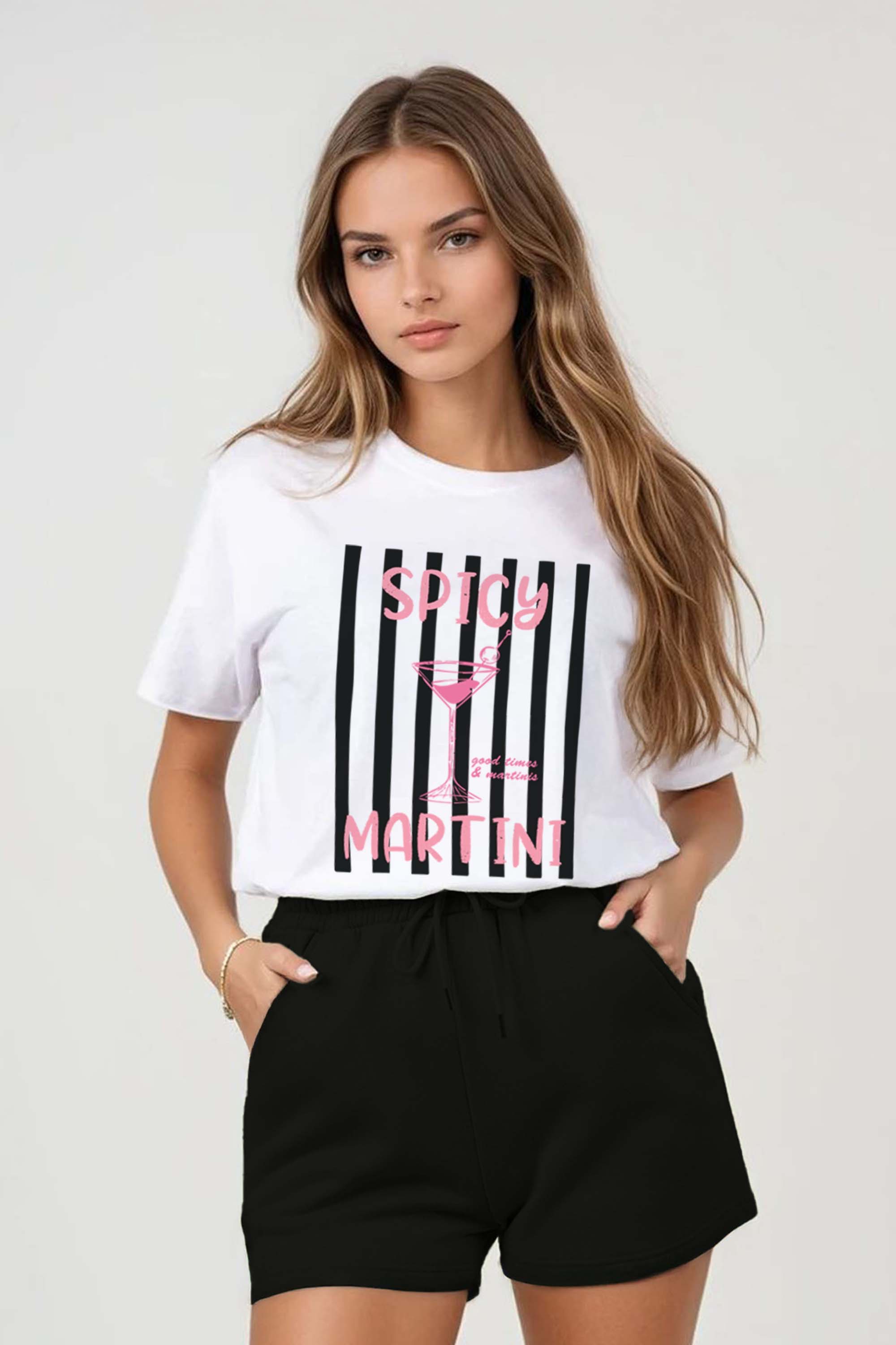 Regular Fit T-shirt LSF Short Sets In Retro Spicy Martini Print (Pack of 4 Sets)
