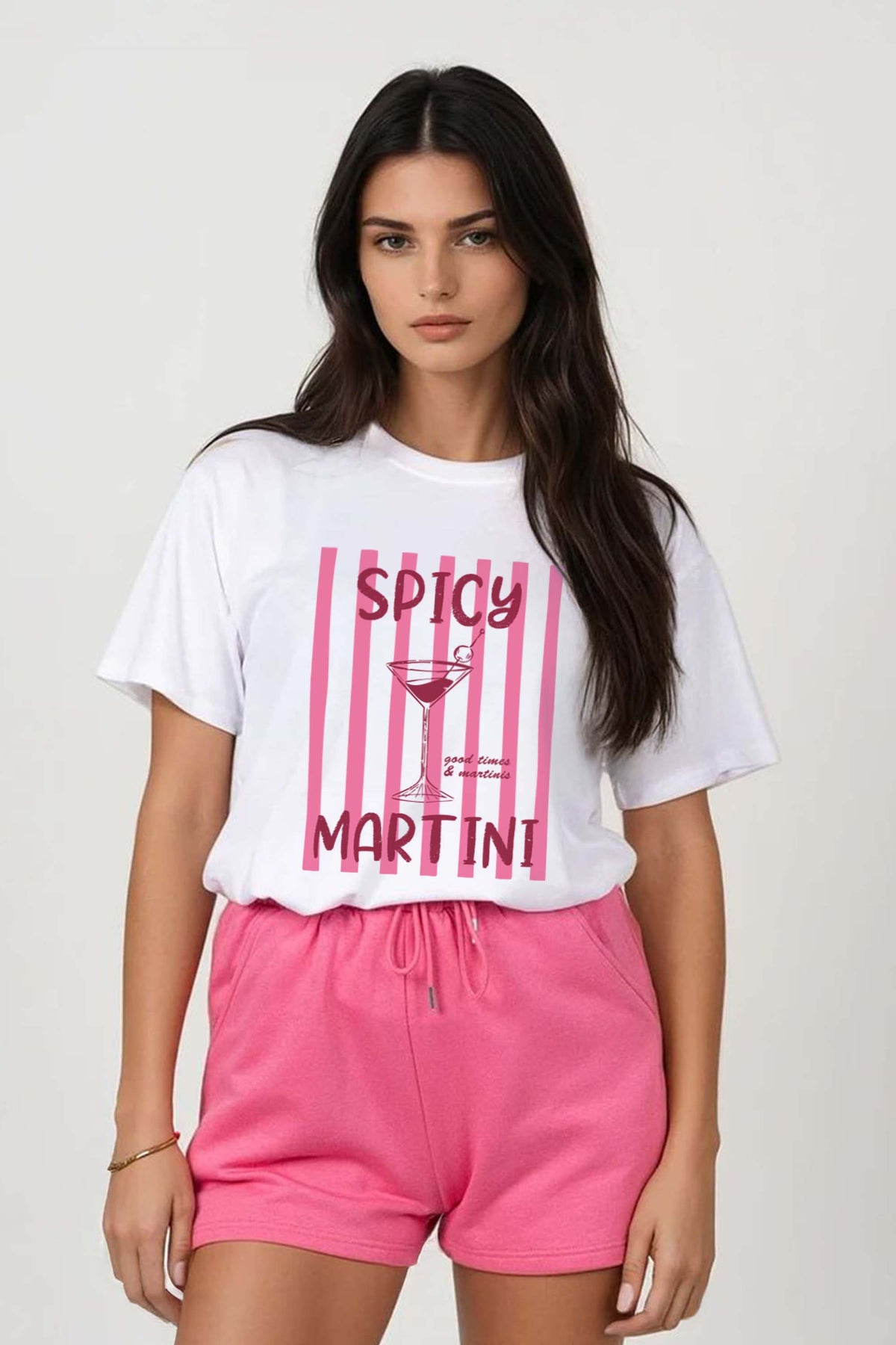 Regular Fit T-shirt LSF Short Sets In Retro Spicy Martini Print (Pack of 4 Sets)