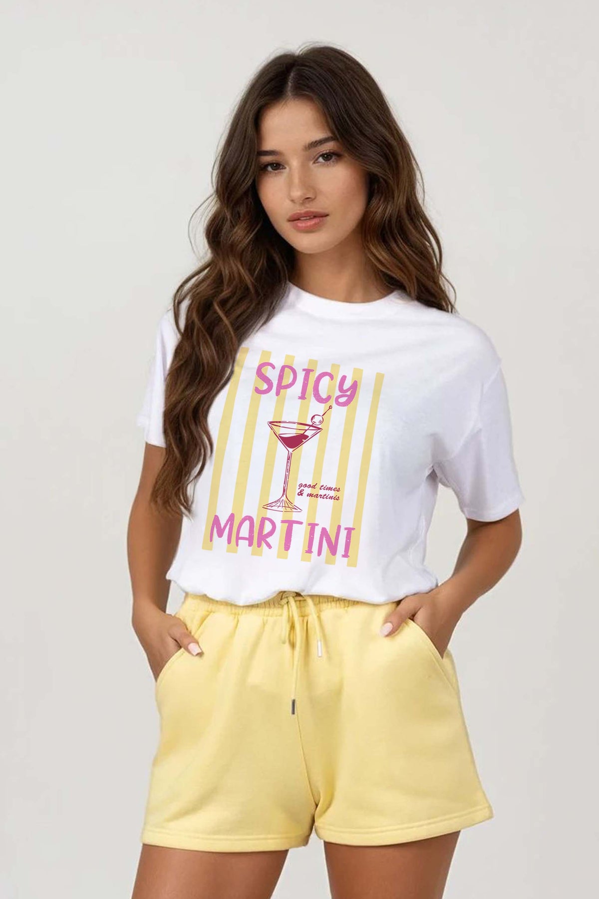 Regular Fit T-shirt LSF Short Sets In Retro Spicy Martini Print (Pack of 4 Sets)