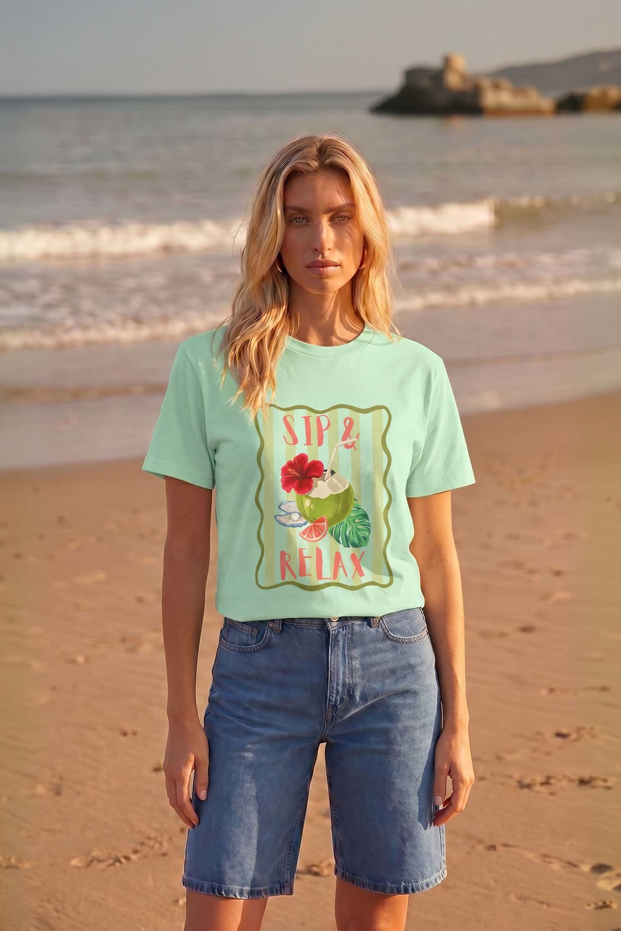 Sip and Relax Printed T-shirt