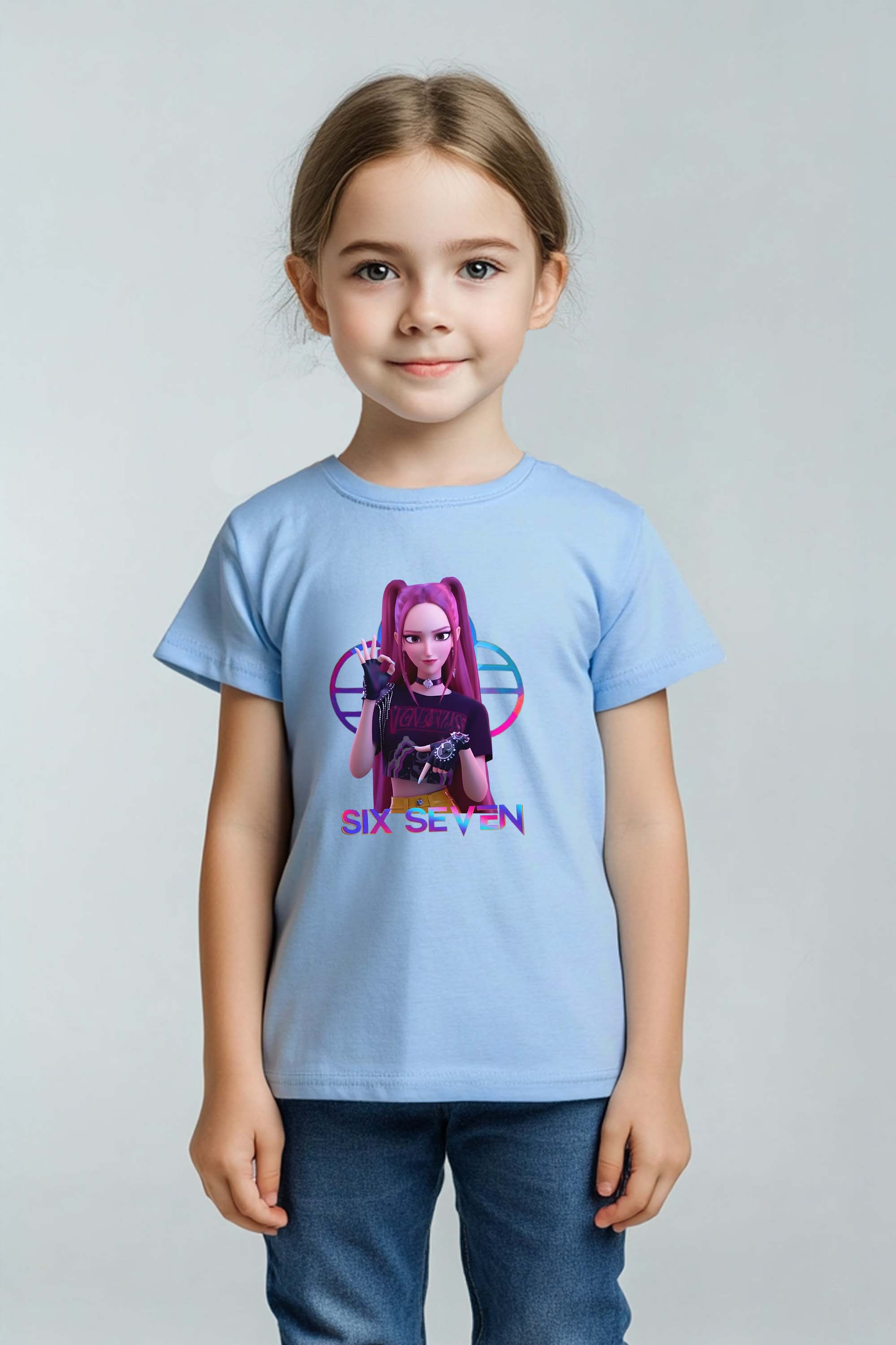 Kids K-Pop Mira Six Seven Graphic Printed T-Shirt