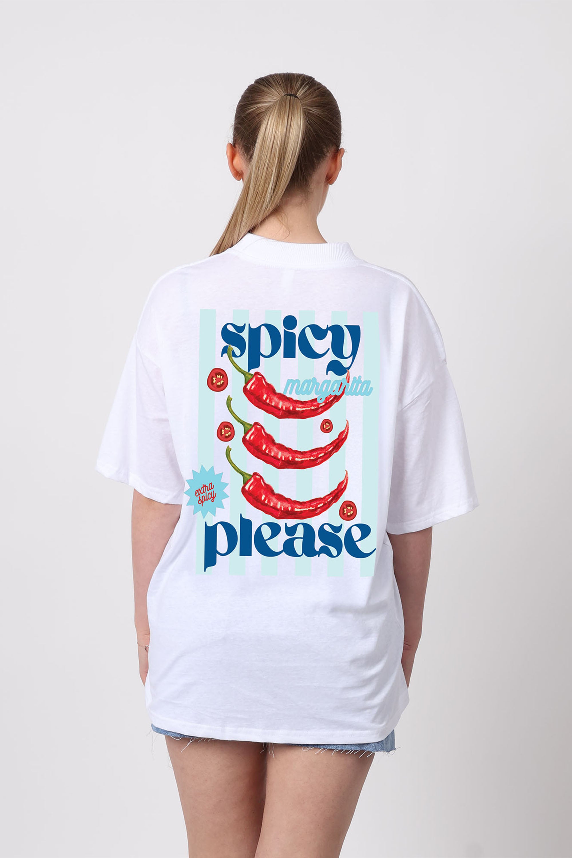 150GSM Oversized T-Shirts in Spicy Chilies Print